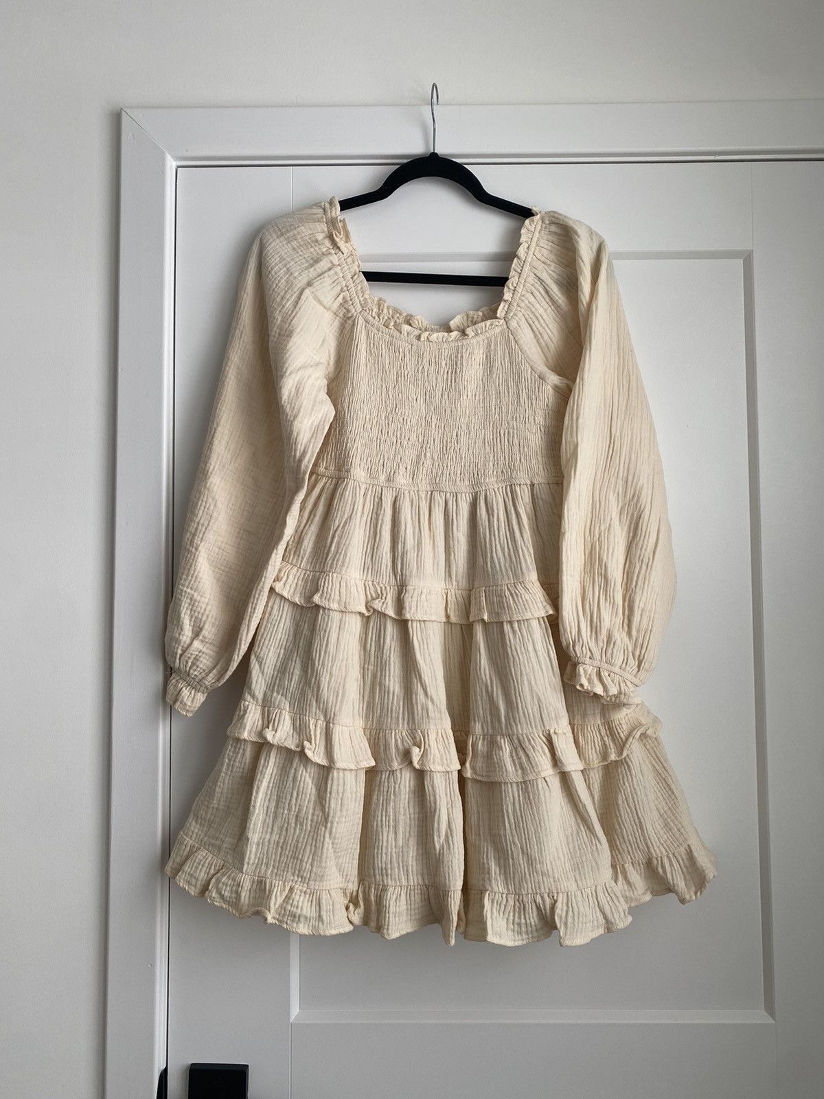 Other &merci taupe brown Puff Sleeve Babydoll ruffled Mini sz S Size S / US 4 / IT 40 - 4 Thumbnail