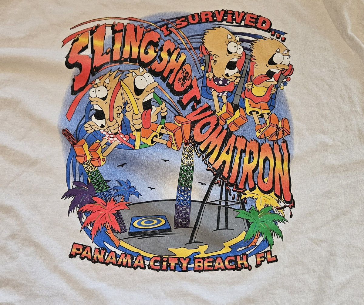 Gildan Vintage Slingshot Vomatron Panama Beach Florida Graphic Tee Size US XXL / EU 58 / 5 - 4 Thumbnail