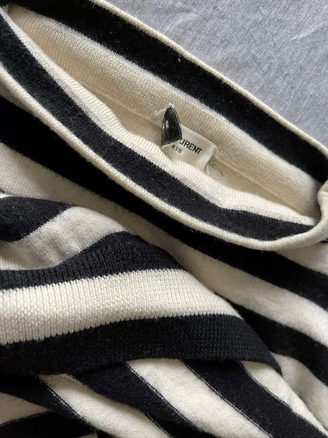 Saint Laurent Paris Saint Laurent Striped Half Neck Sweater. Size US L / EU 52-54 / 3 - 3 Thumbnail