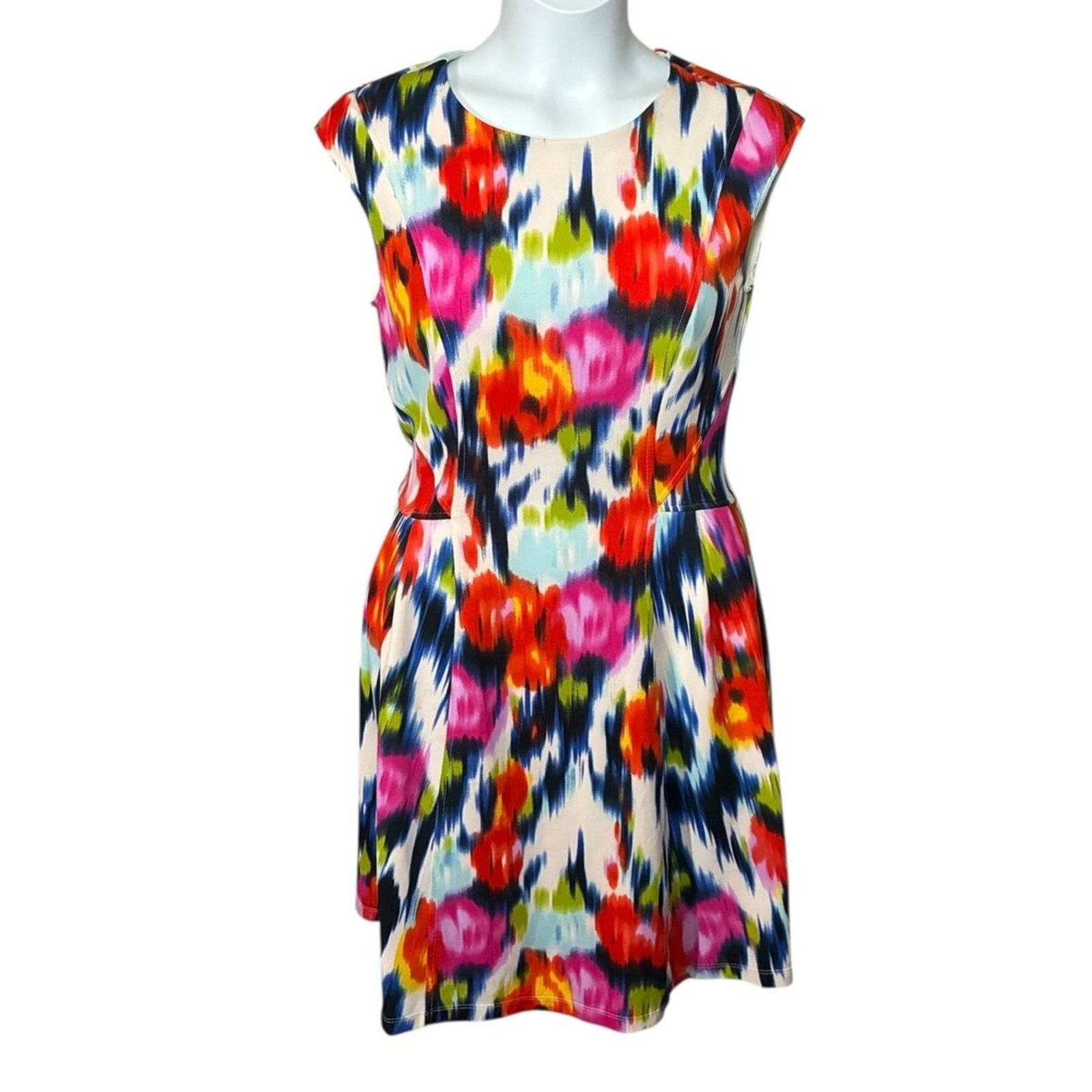 MAGGY LONDON Maggy London Floral Cap Sleeve Sheath Dress Women’s 10 EUC Size L / US 10 / IT 46 - 1 Thumbnail