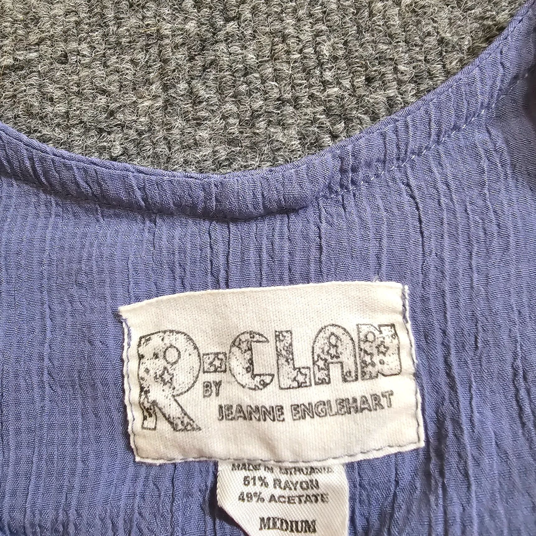 Vintage R Clan By Jeanne Englehart Blouse Women Medium Blue Crinkle Texture Long Sleeve Vintage Size M / US 6-8 / IT 42-44 - 3 Thumbnail