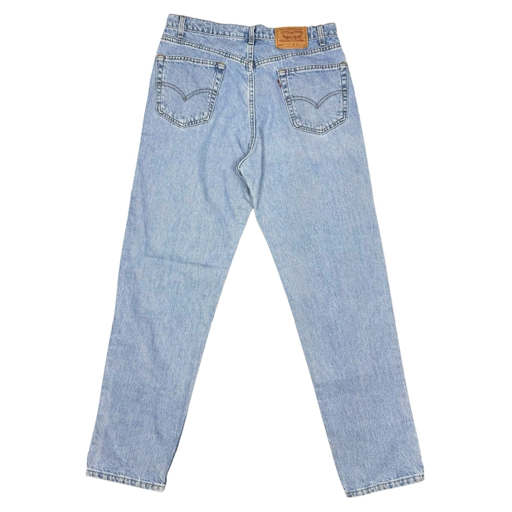 Levi's VINTAGE Levi's Jeans 36x32 USA 550 Relaxed Fit Light Blue Denim 5-Pocket Mens Straight Classic Logo Zipper Button Cotton USA-made Size US 36 / EU 52 - 6 Thumbnail