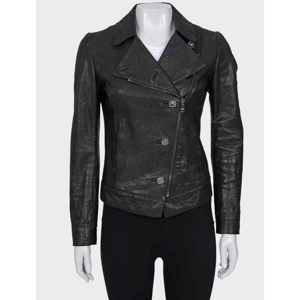 Dolce & Gabbana Dolce & Gabbana Black Leather Jacket EU 36 / S Size XS / US 0-2 / IT 36-38 - 1 Thumbnail