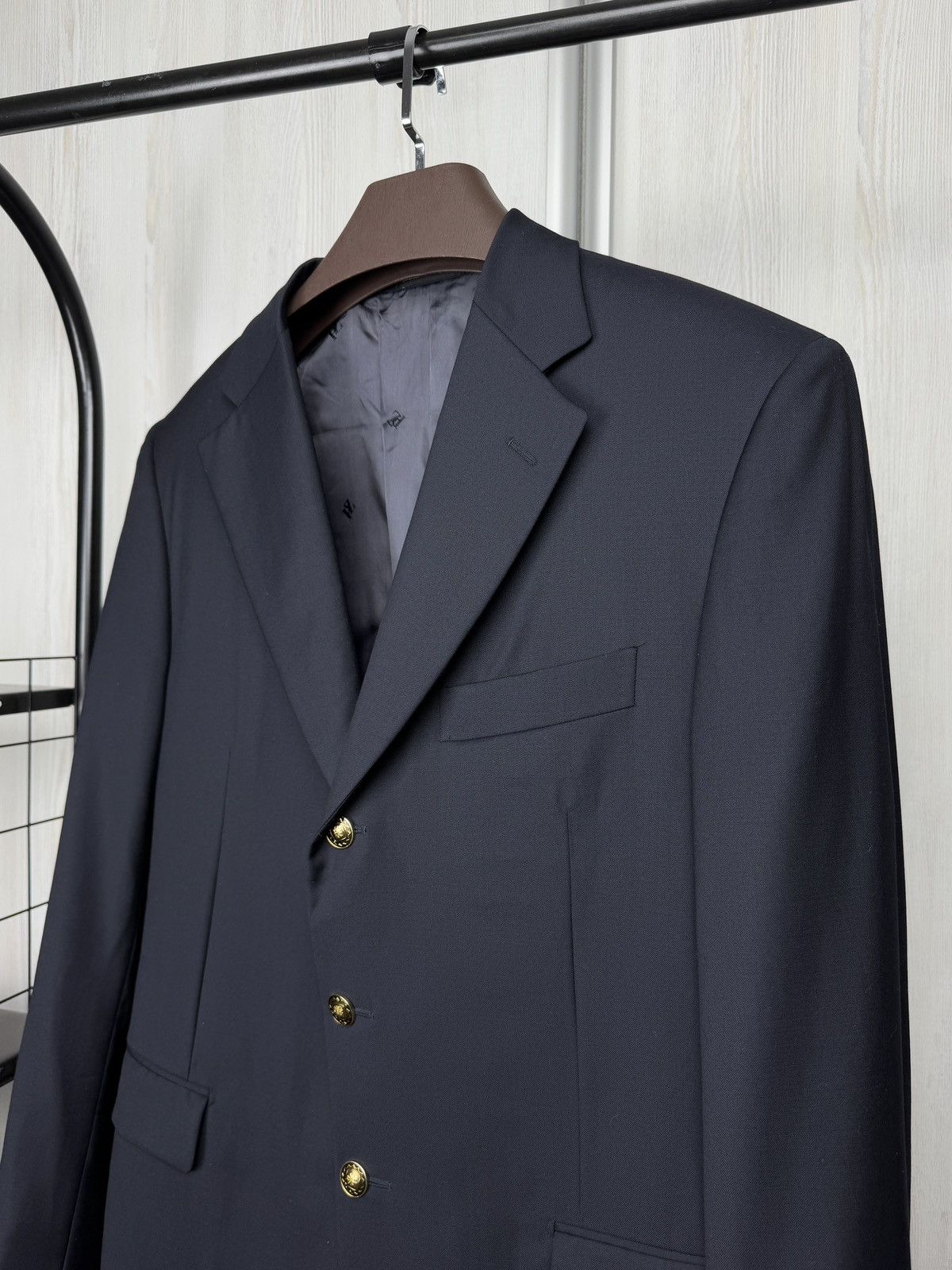 Pal Zileri Pal Zileri Navy Blue Super 120s Wool Metal buttons blazer Size 44R - 5 Thumbnail