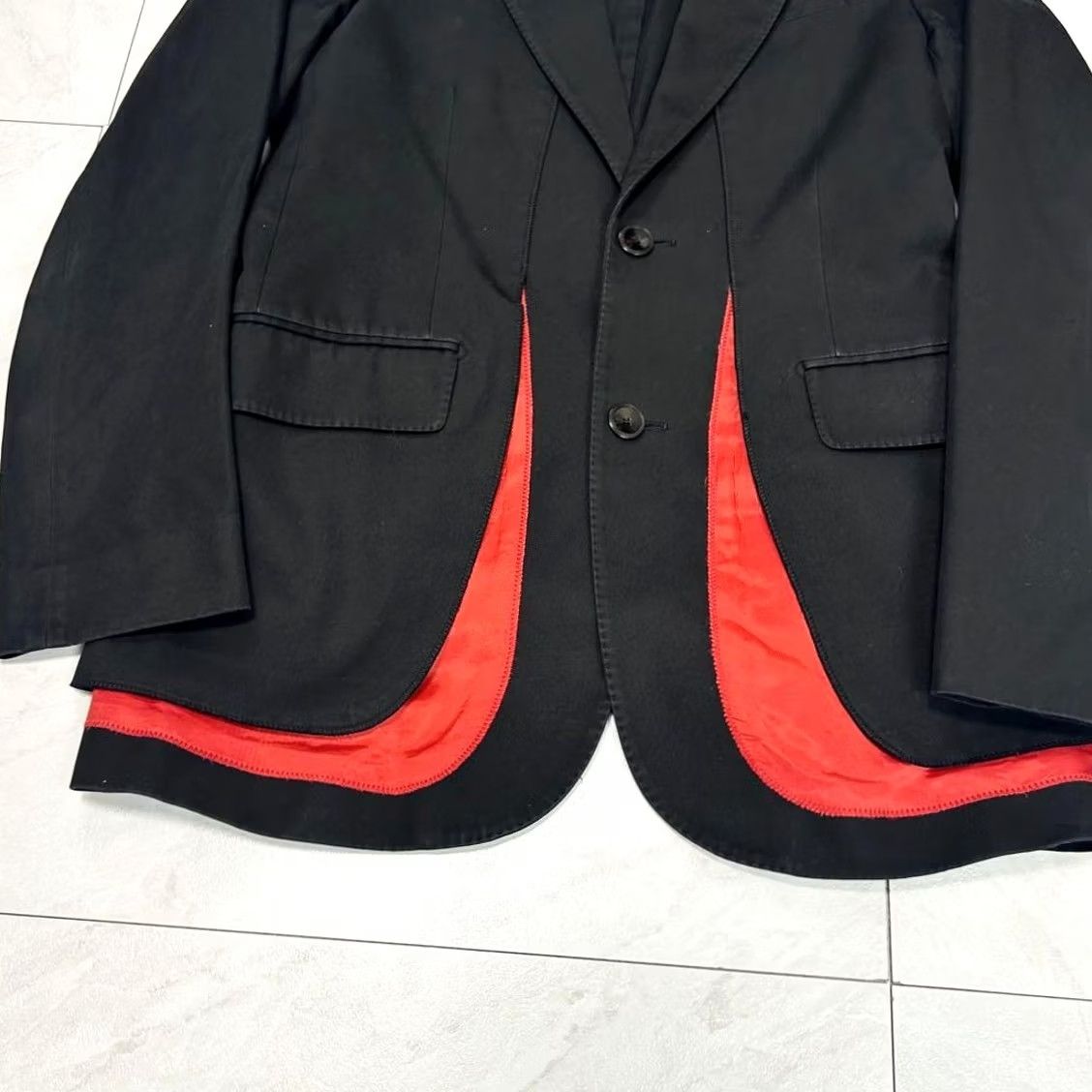 Alexander McQueen Alexander McQueen Bicolor Tailored Jacket Black Red Cotton Size 44 Mens Size US S / EU 44-46 / 1 - 3 Thumbnail