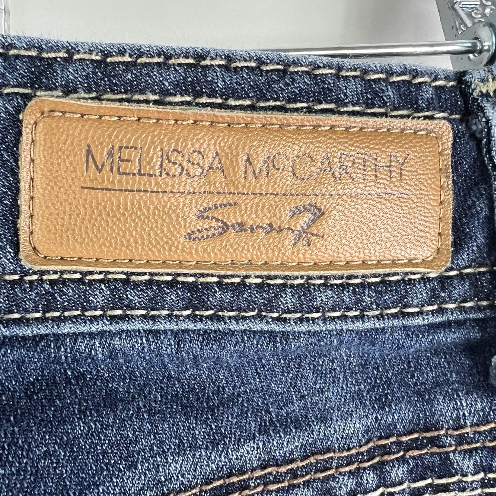 Vintage Melissa McCarthy Seven 7 Classic Strait Denim Jeans Womens 16W 38X30 Raw Hem Size 38" / US 16 / IT 52 - 6 Thumbnail