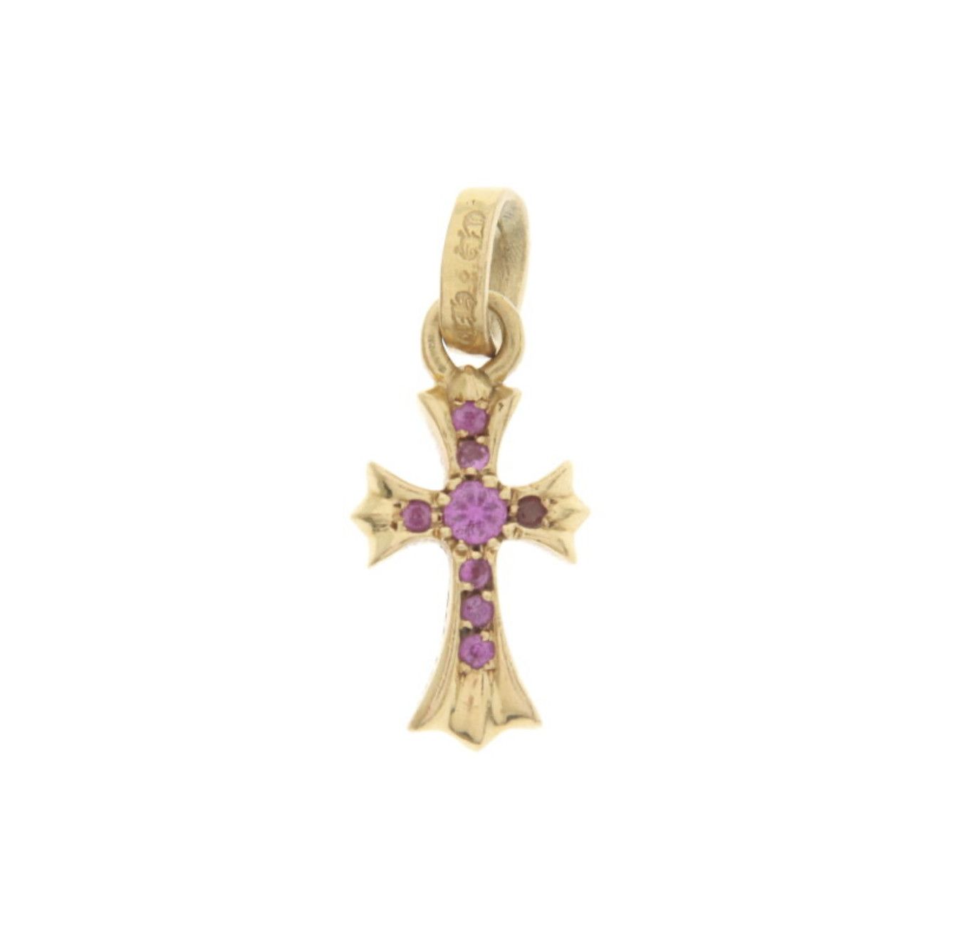 image of Chrome Hearts Babyfat Pink Sapphire 22K Gold Pendant, Men's