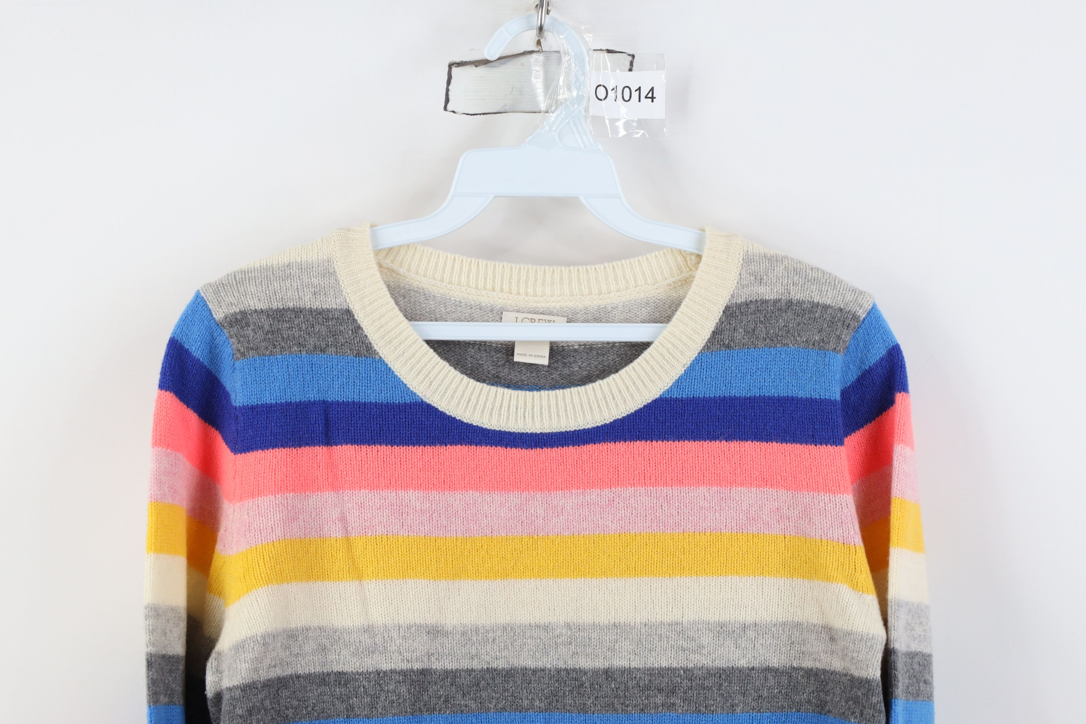 J.Crew Vintage Y2K J Crew Blend Rainbow Striped Knit Sweater Size S / US 4 / IT 40 - 2 Thumbnail