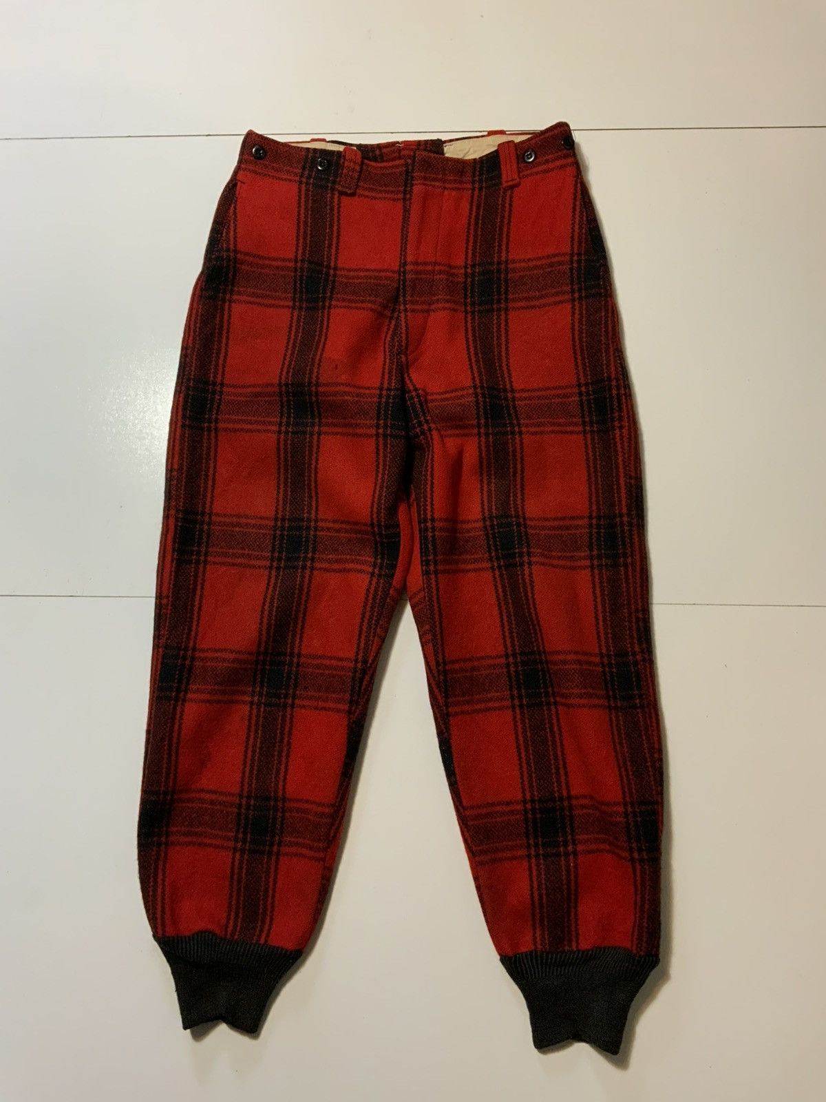 Vintage 1960s Boat Sail Drill Buffalo Plaid Wool Rapid Pants