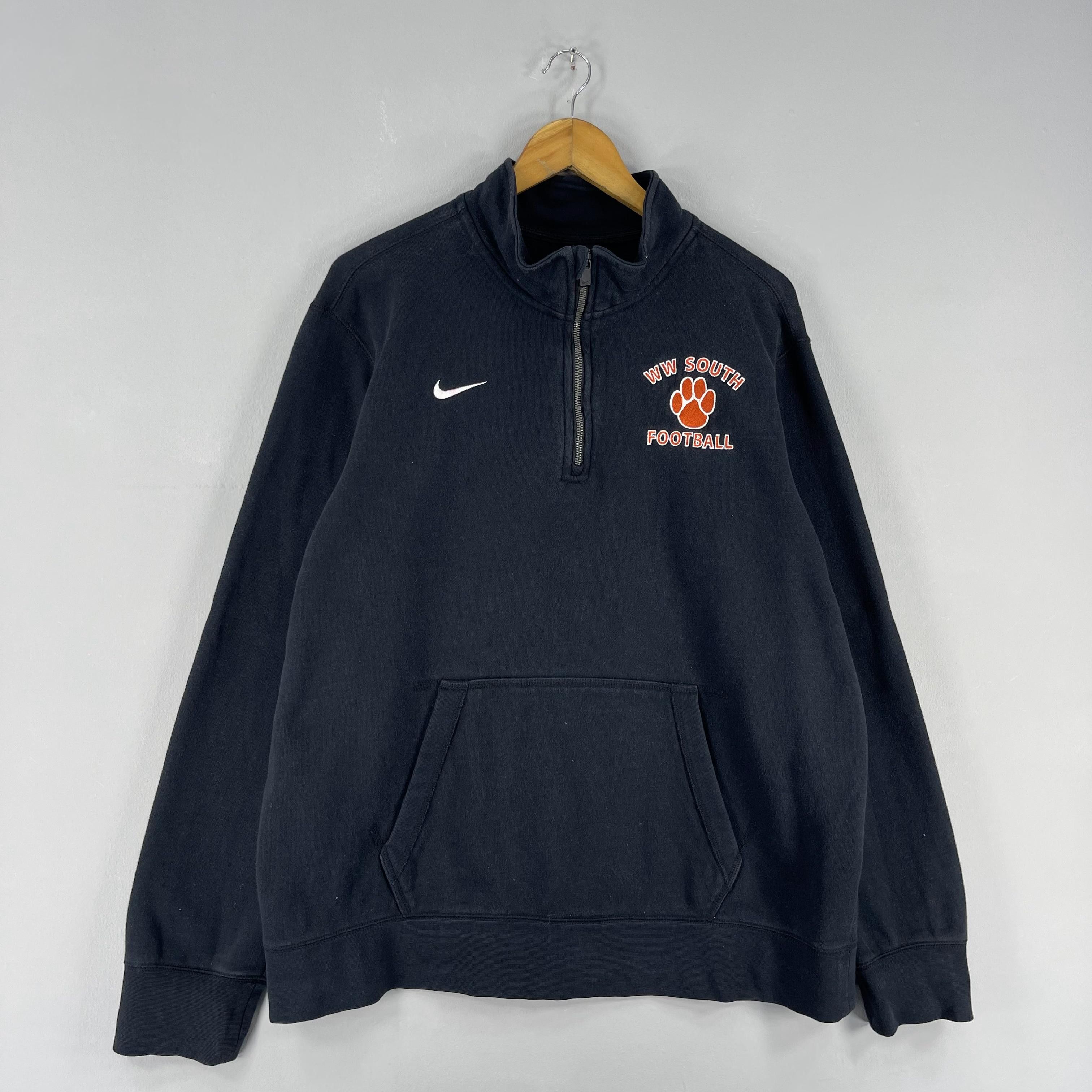 Nike Vintage Y2K NIKE Swoosh Football Half Zipper Sweater Size US L / EU 52-54 / 3 - 3 Thumbnail
