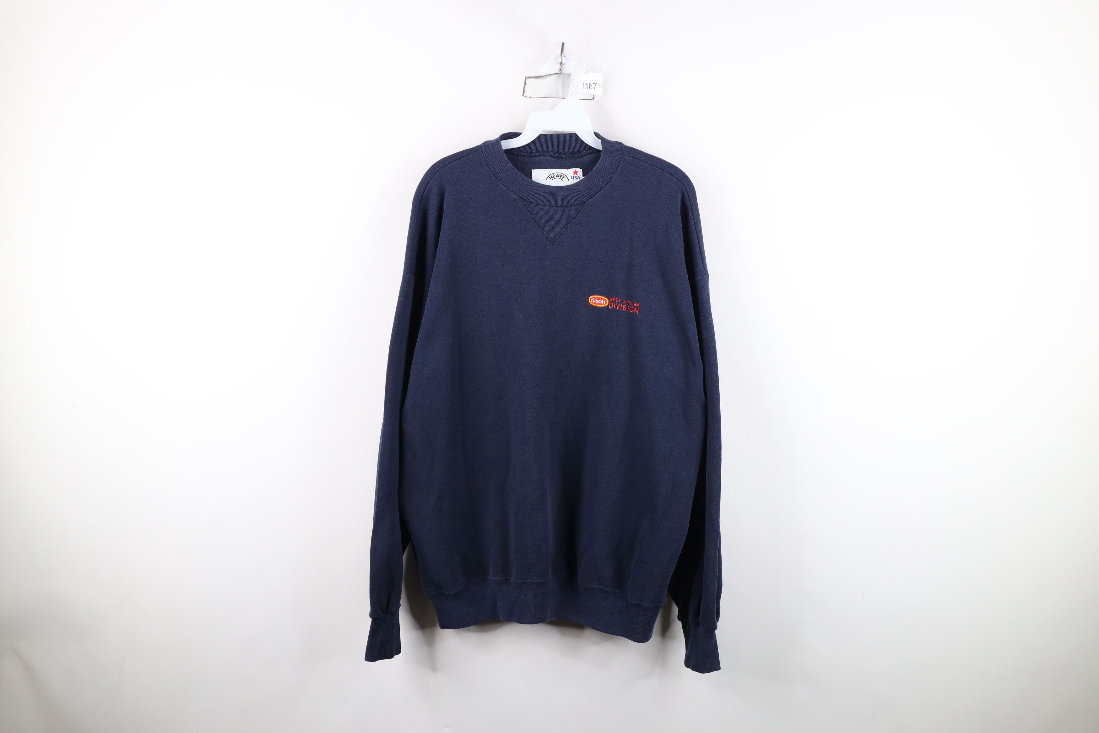 Vintage Vintage 90s Tyson Meats Beef Pork Division Sweatshirt USA Size US XL / EU 56 / 4 - 1 Thumbnail