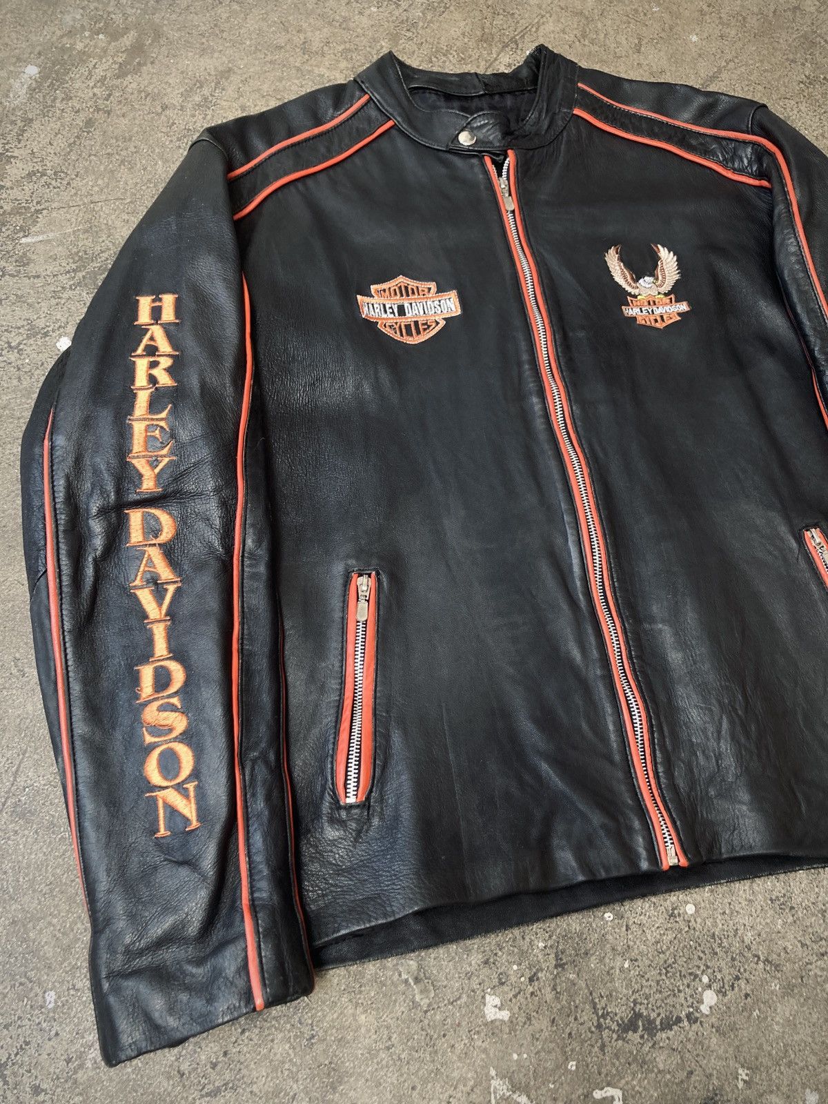 Formula 1 × Harley Davidson × Vintage Vintage 90s Harley Davidson Racing Leather Jacket Size US L / EU 52-54 / 3 - 2 Thumbnail
