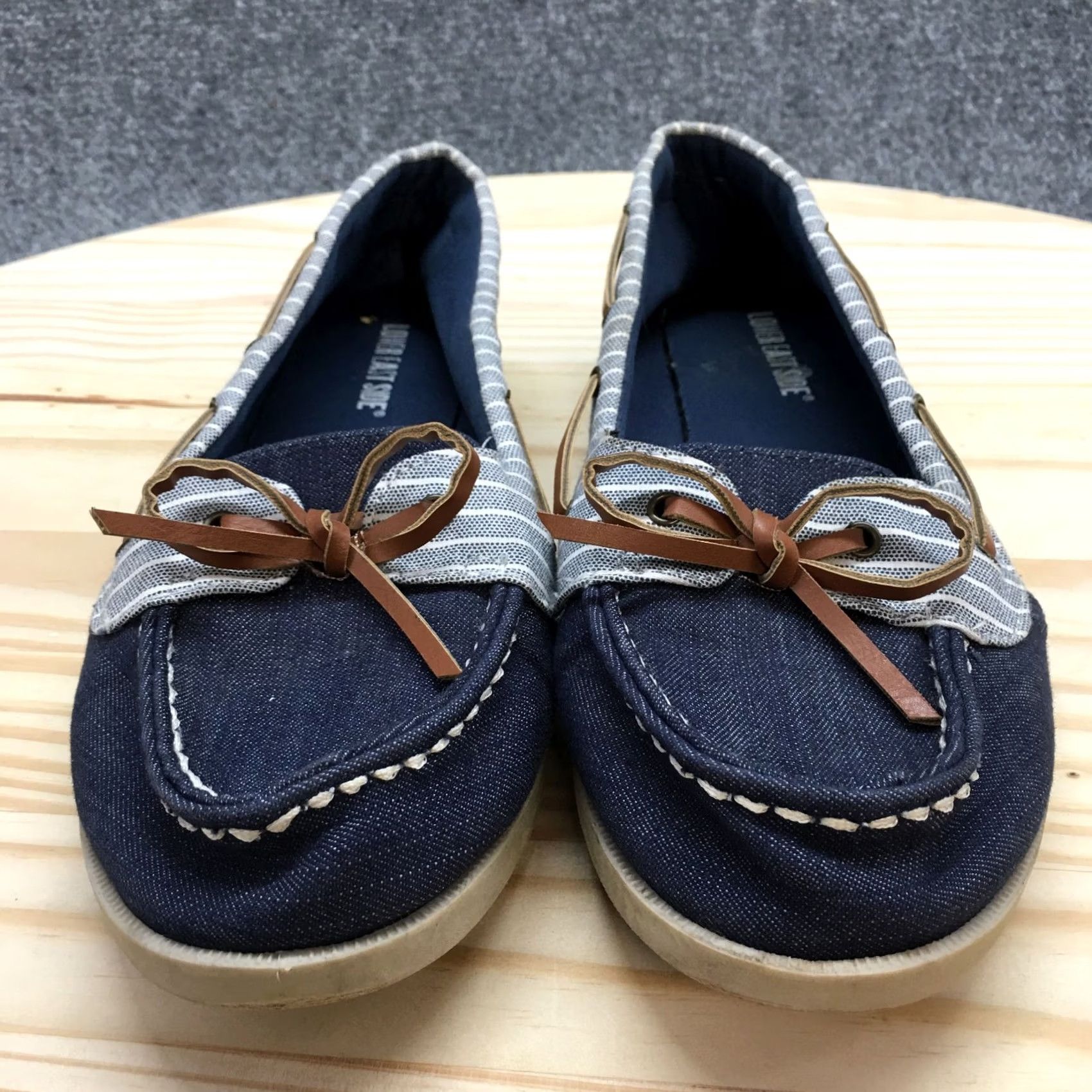 Vintage Lower East Side Shoes Womens 9 Boat Blue Lace Up Low Top Casual Comfort Boat Shoe Womens 9 Blue Leather Fabric Upper? Size M / US 6-8 / IT 42-44 - 4 Thumbnail