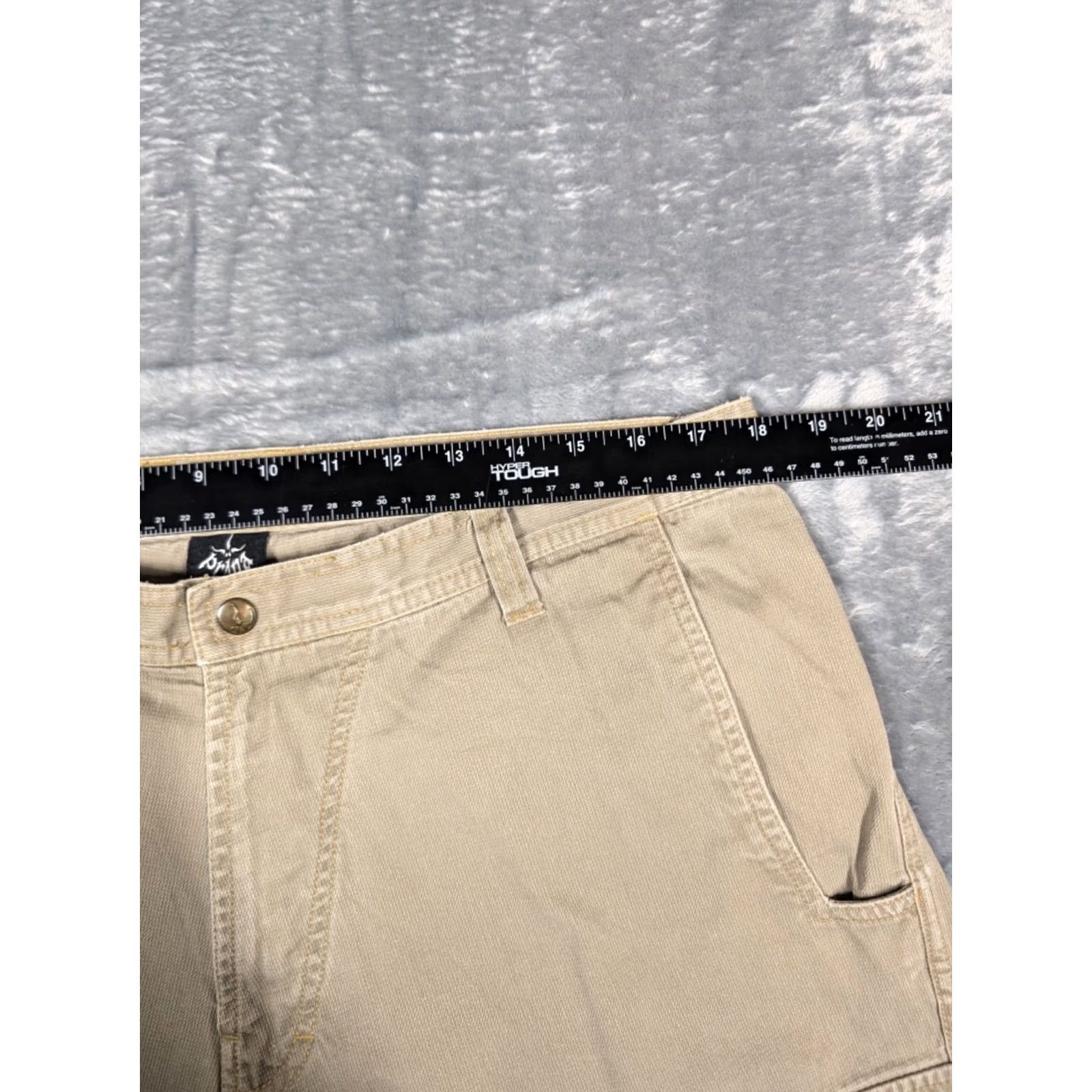 Prana prAna Shorts Mens XL Beige Stretch Cotton Blend Canvas Outdoor Chino 12 Inseam Zipper Pocket Regular Size US 36 / EU 52 - 3 Thumbnail