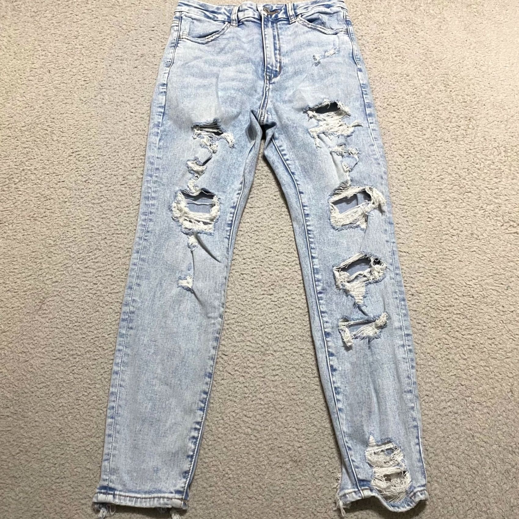 American Eagle Outfitters American Eagle Outfitters Womens Jeans Blue Distressed High Rise Jegging 6P Petites XS? Size 28" / US 6 / IT 42 - 2 Thumbnail