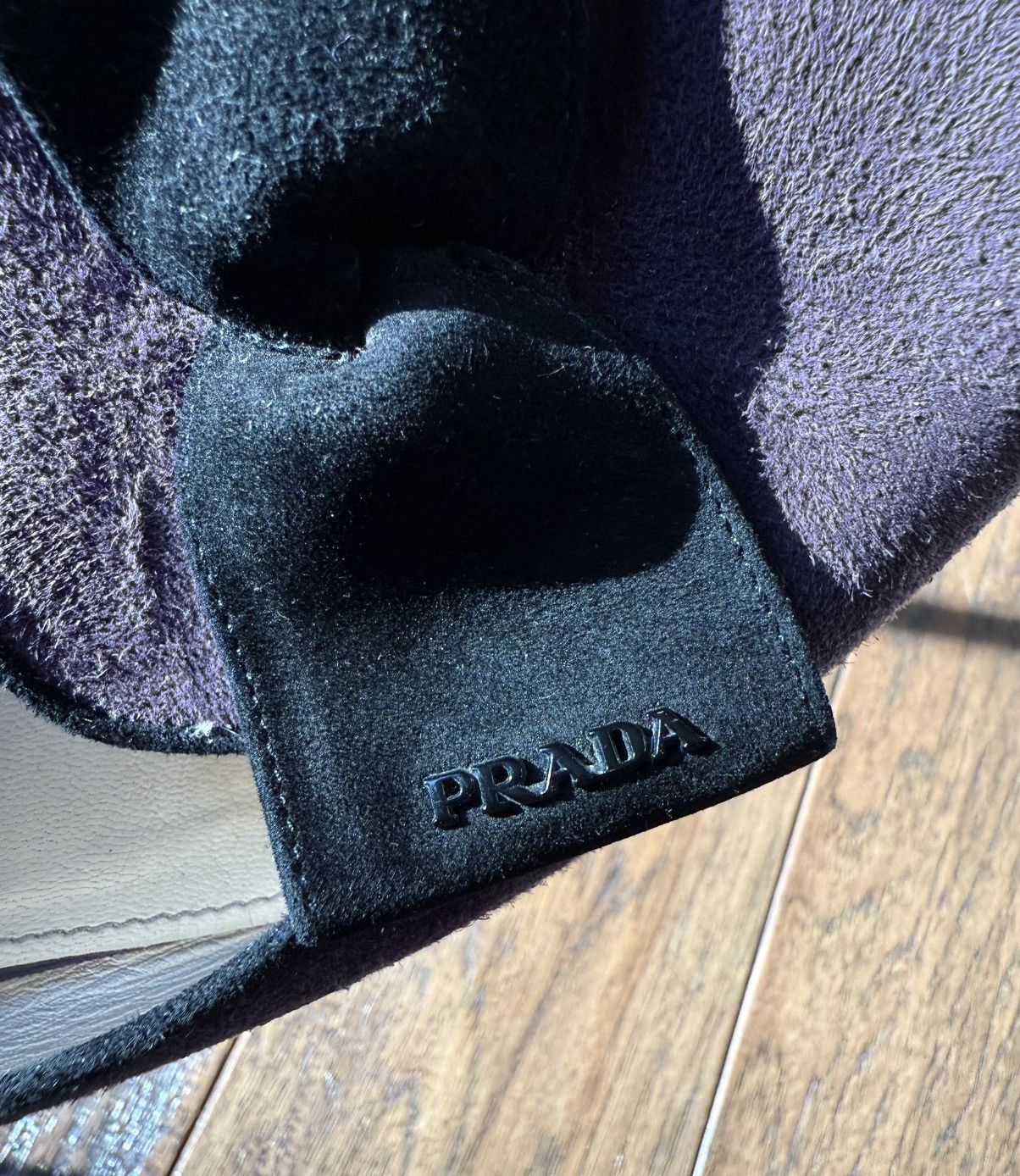 Prada Authentic Prada Calzature Donna Suede Purple/Black Bow Flats Size US 10 / IT 40 - 2 Thumbnail
