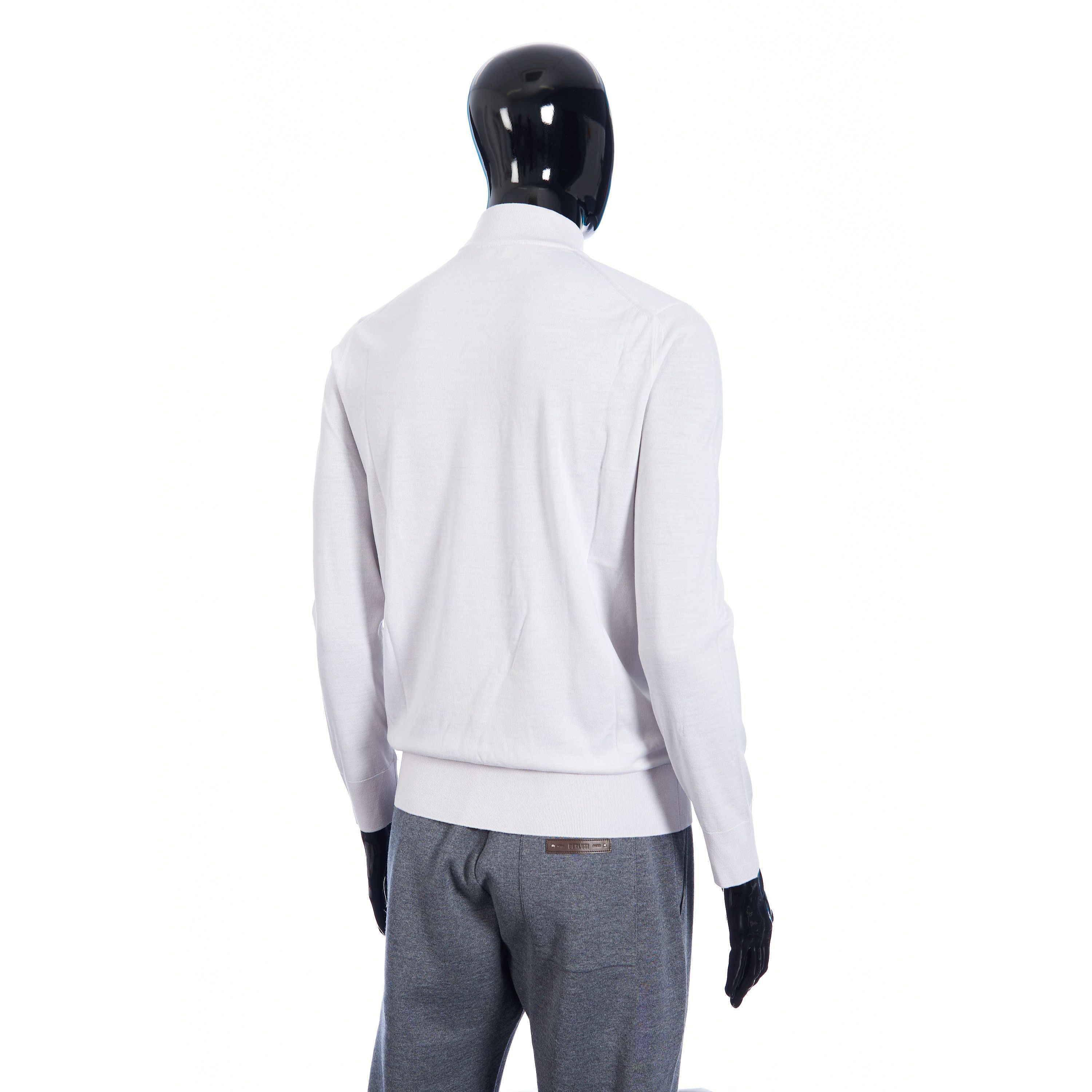 Loro Piana Lupetto Sweater Mock Neck In Ice White Wish Wool Size US M / EU 48-50 / 2 - 6 Thumbnail