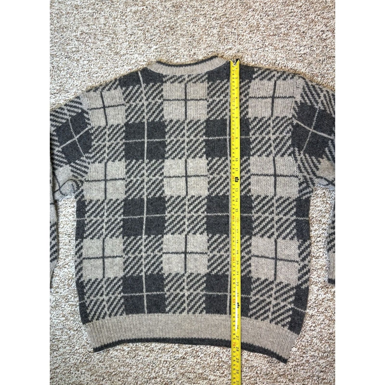 Vintage VINTAGE LL Bean Wool USA Crew Neck Plaid Sweater Mens Large Size US L / EU 52-54 / 3 - 5 Thumbnail