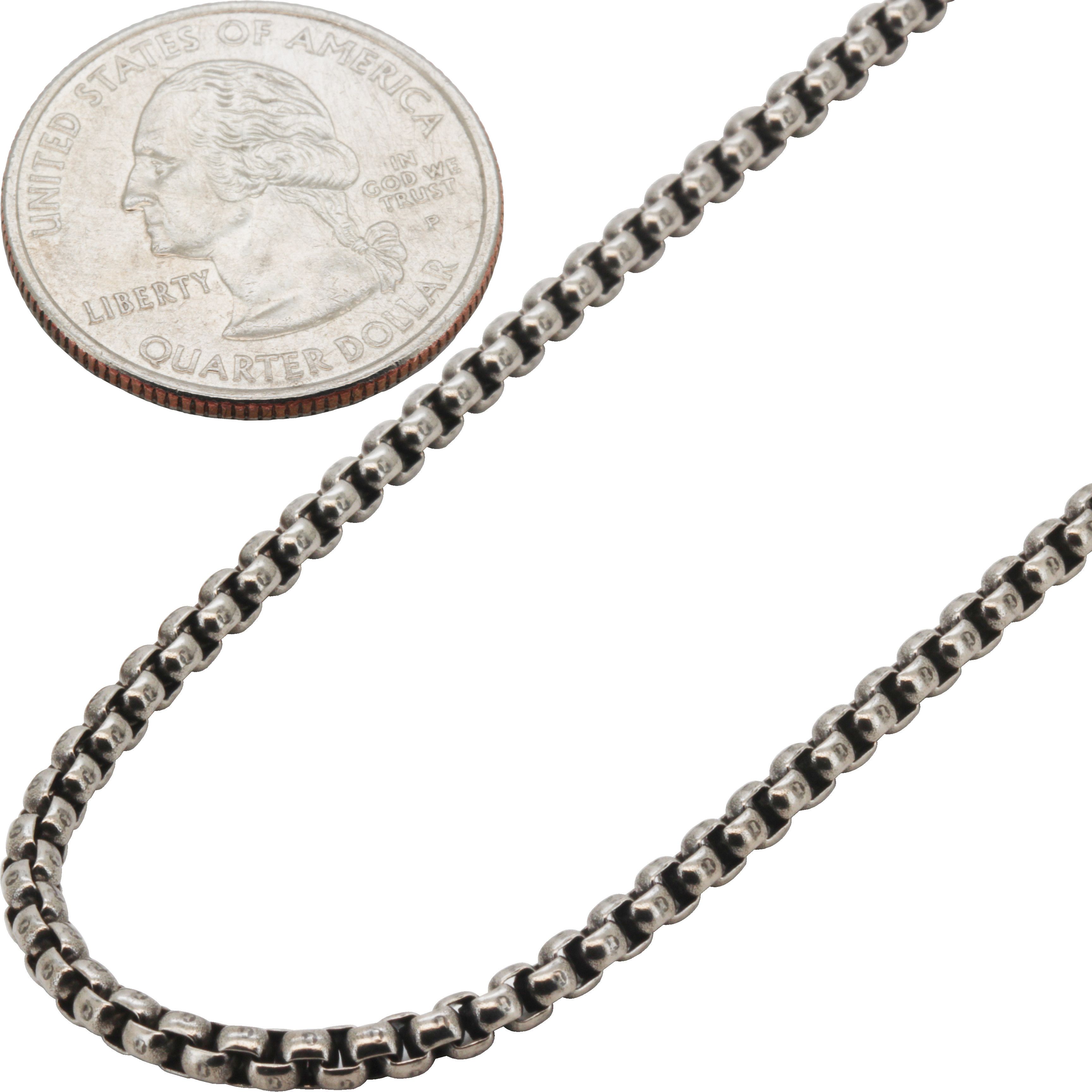 Other 316L Stainless Steel Gunmetal 3mm Box Chain Necklace 24" Size ONE SIZE - 3 Thumbnail