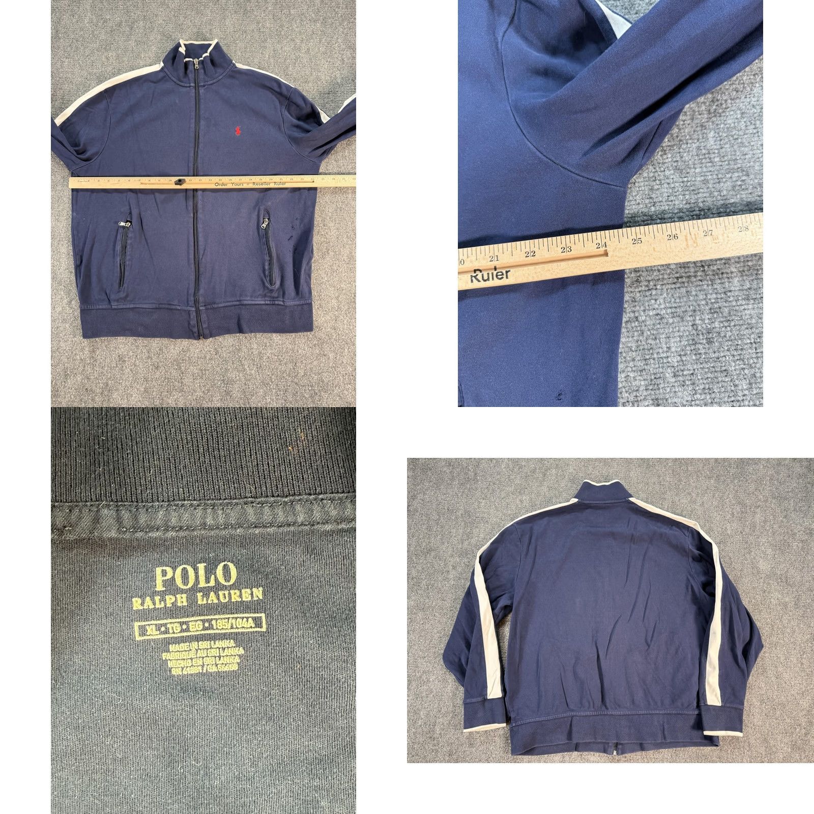 Polo Ralph Lauren Polo Ralph Lauren Jacket Mens XL Blue Full Zip Track Stripe Red Pony Logo Retro Size US XL / EU 56 / 4 - 8 Thumbnail