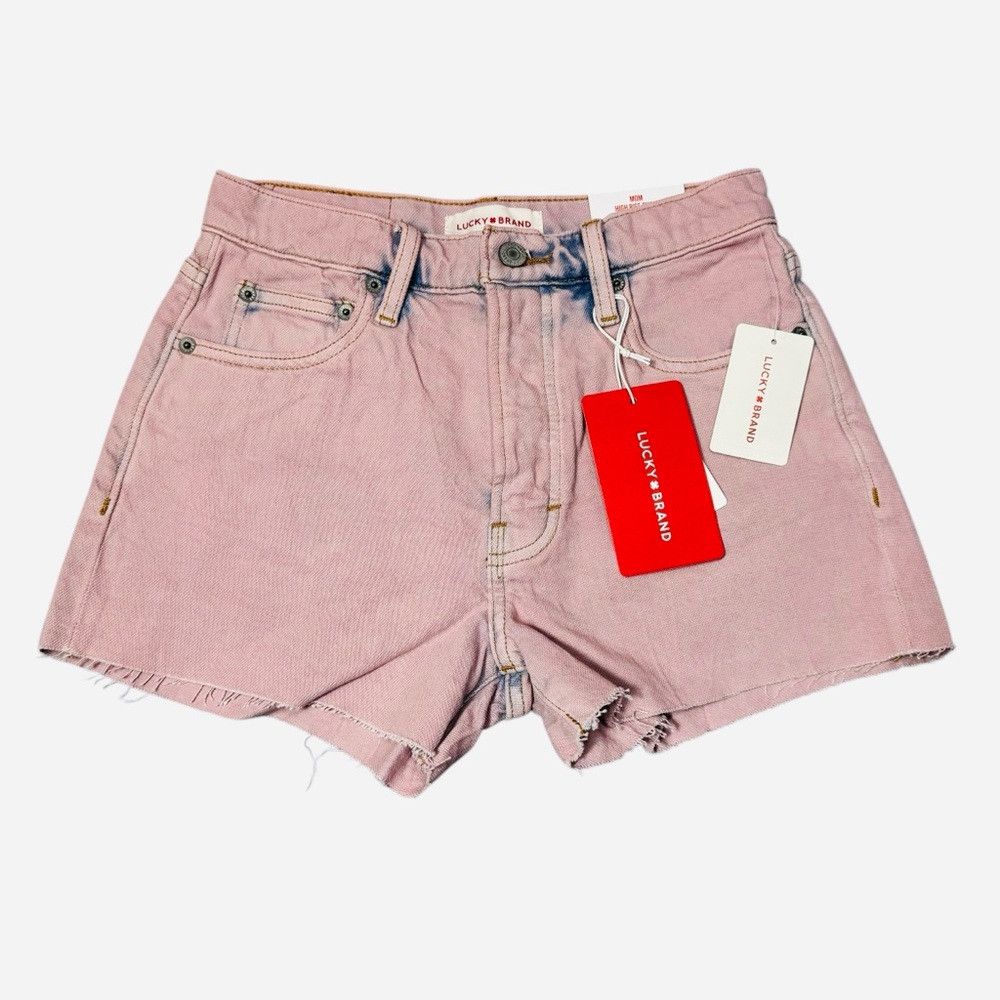 Lucky Brand NWT New Lucky Brand Cut-Hem High-Rise Denim Mom Shorts Size Size 24" / US 00 / IT 34 - 3 Thumbnail