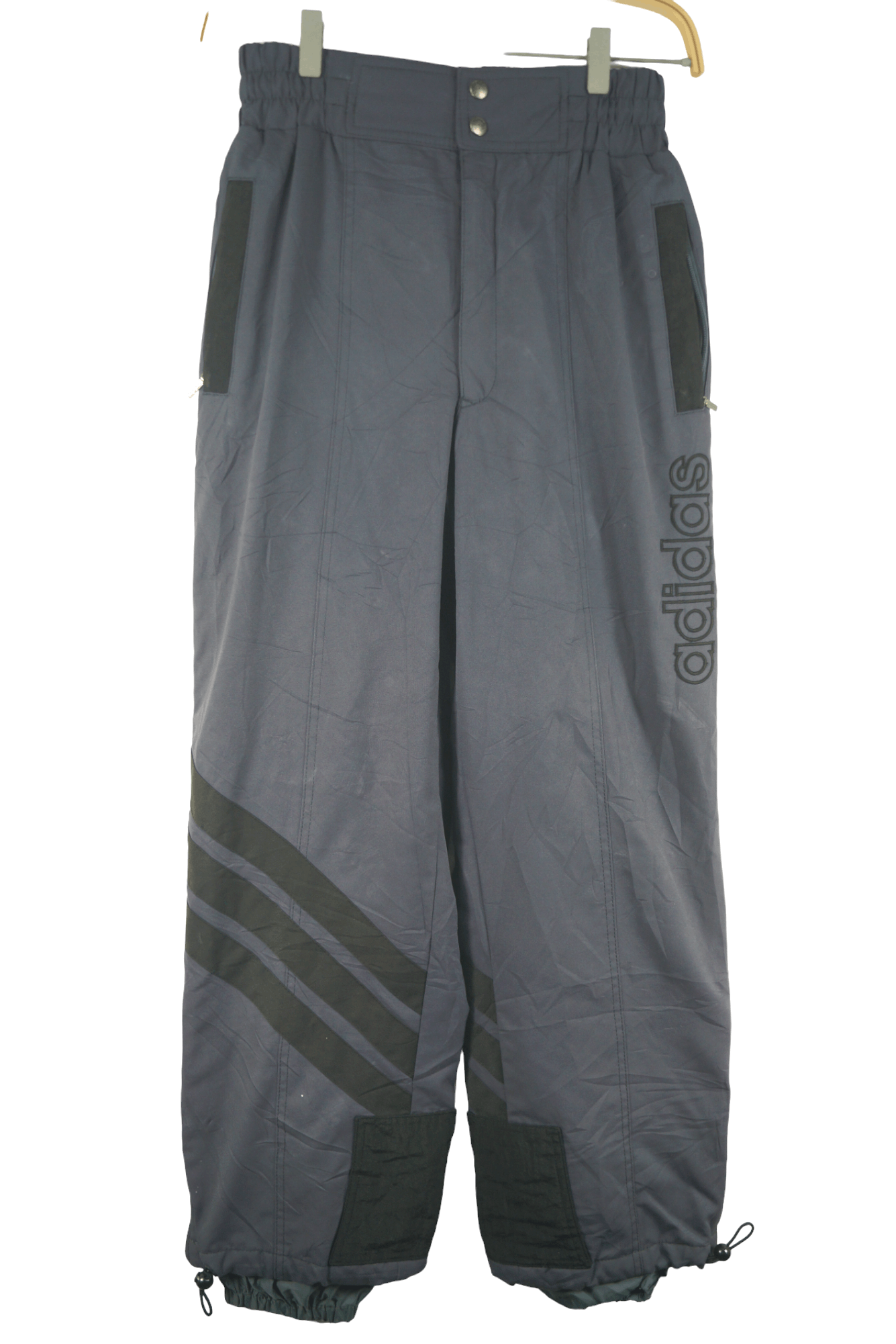 image of Adidas Snow Pants Spellout Nice Design in Dark Grey, Men's (Size 29)