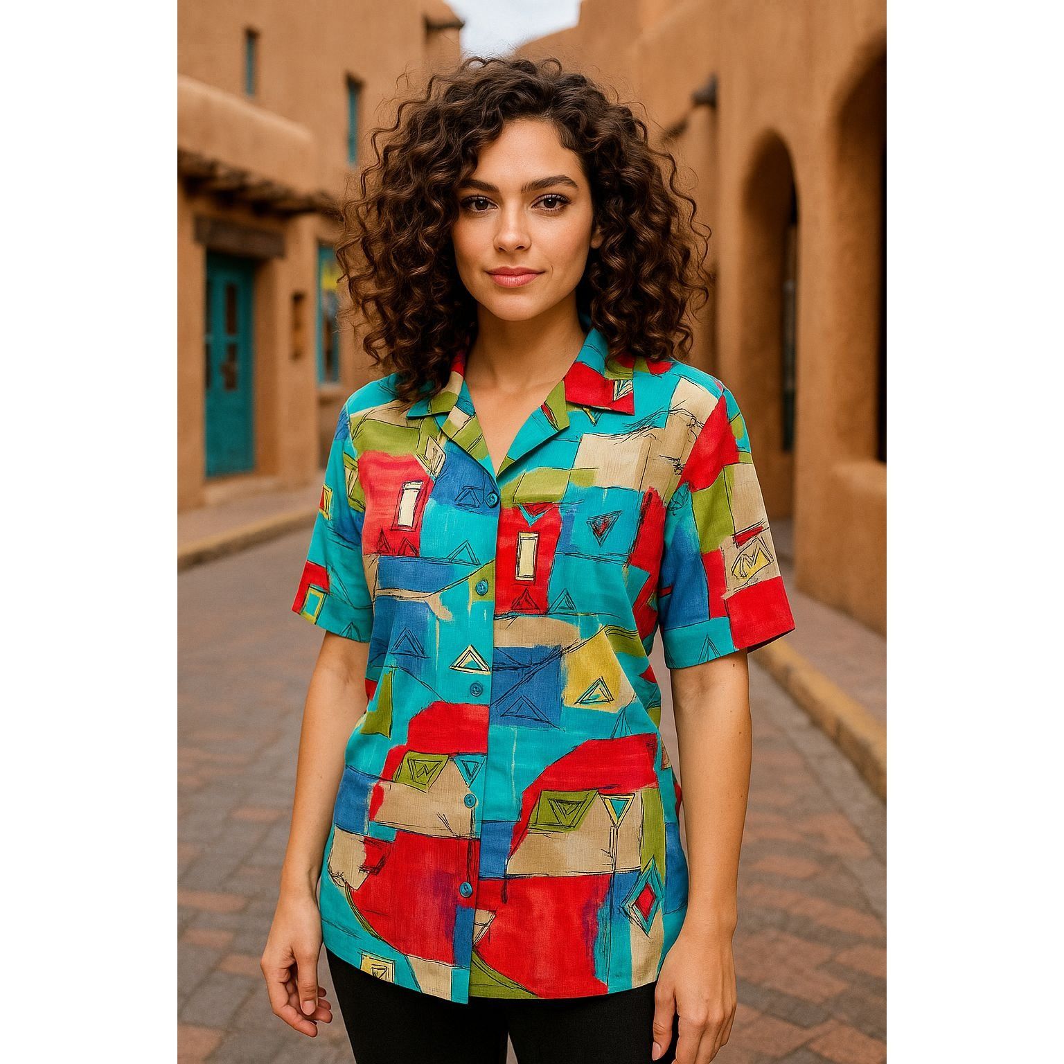 Other Alfred Dunner 12 Abstract Print Shirt Boldwear Retro Colorbl Size XL / US 12-14 / IT 48-50 - 1 Thumbnail