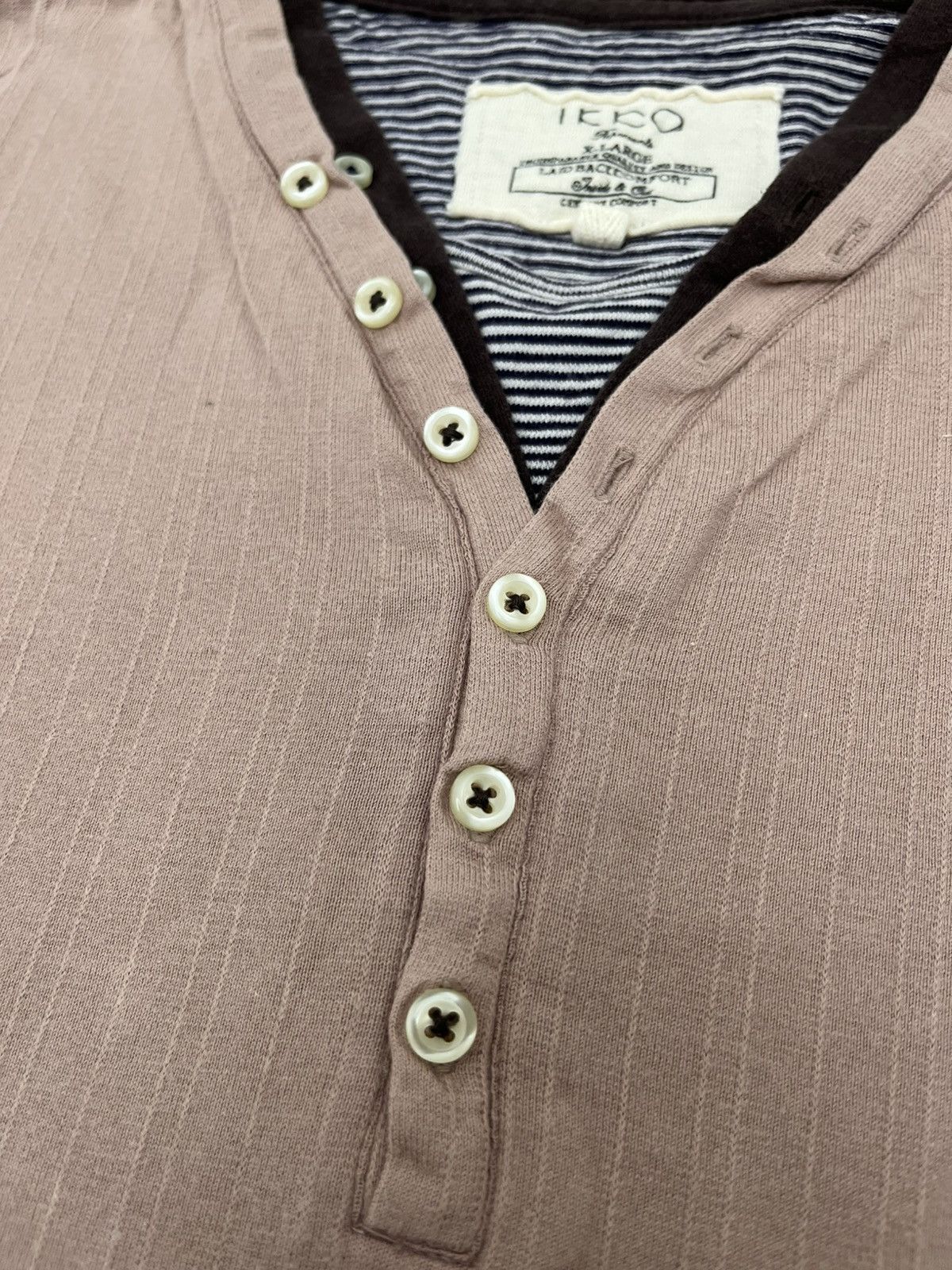 GOA Vintage Layered Henley LS Shirt Dusty Rose Striped Detail Size US XL / EU 56 / 4 - 4 Thumbnail