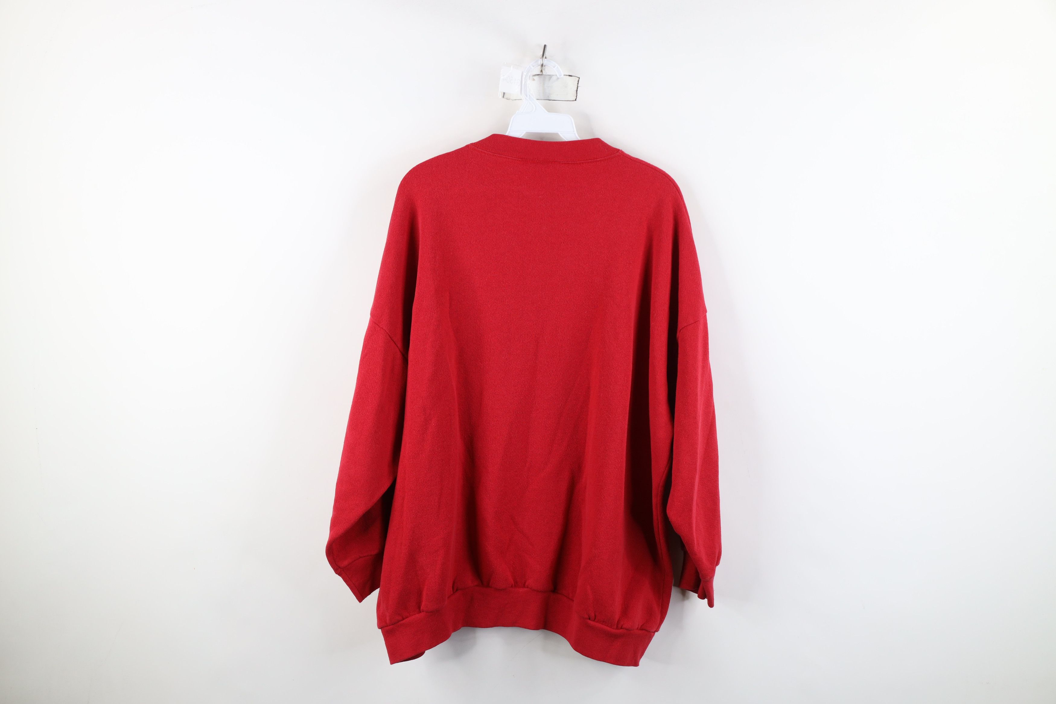 Vintage Vintage 90s Christmas Patchwork Claus Sweatshirt Red USA Size 3XL / US 20-22 - 11 Thumbnail