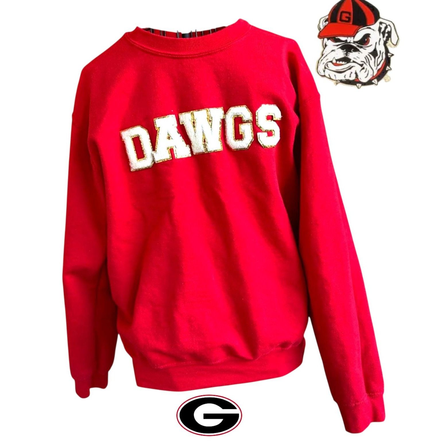 Gildan Christmas Georgia Bulldogs Glitter Sweatshirt Unisex Small R Size S / US 4 / IT 40 - 1 Thumbnail