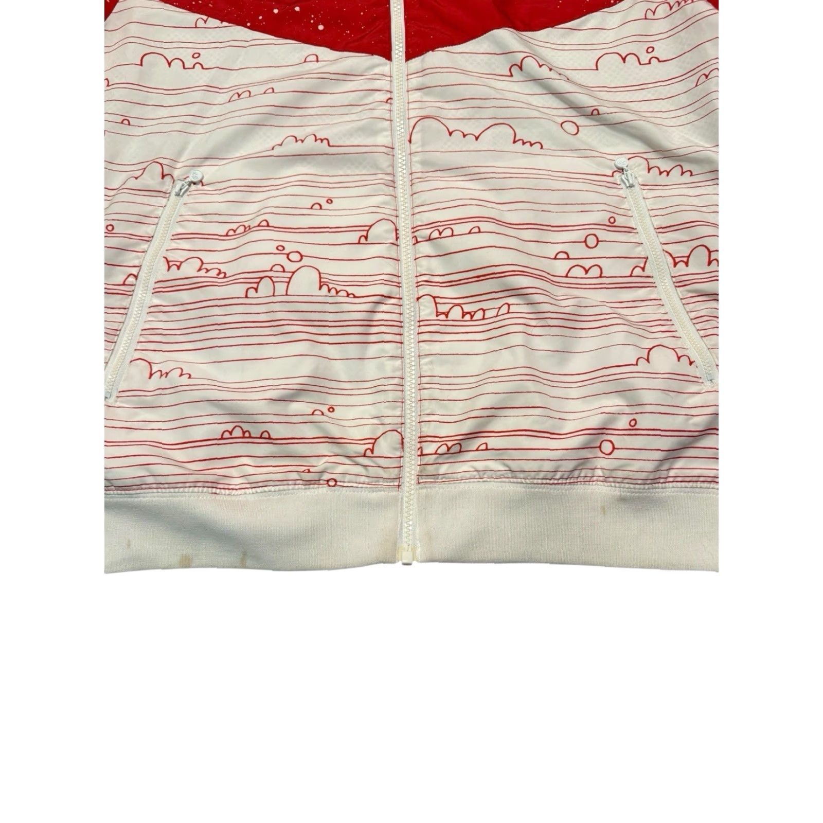 VINTAGE Nike Air x Kevin Lyons Air-U-Breathe Windrunner Jacket M Red Multicolor Monster & Doodle Windbreaker 2008 AUB Limited Edition Mens