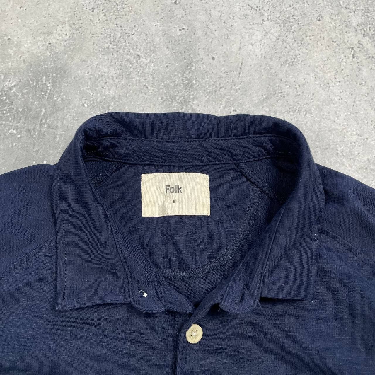 Folk Folk Three Button Cotton/ Viscose Polo Shirt Blue Size 5 XL Size US XL / EU 56 / 4 - 7 Thumbnail