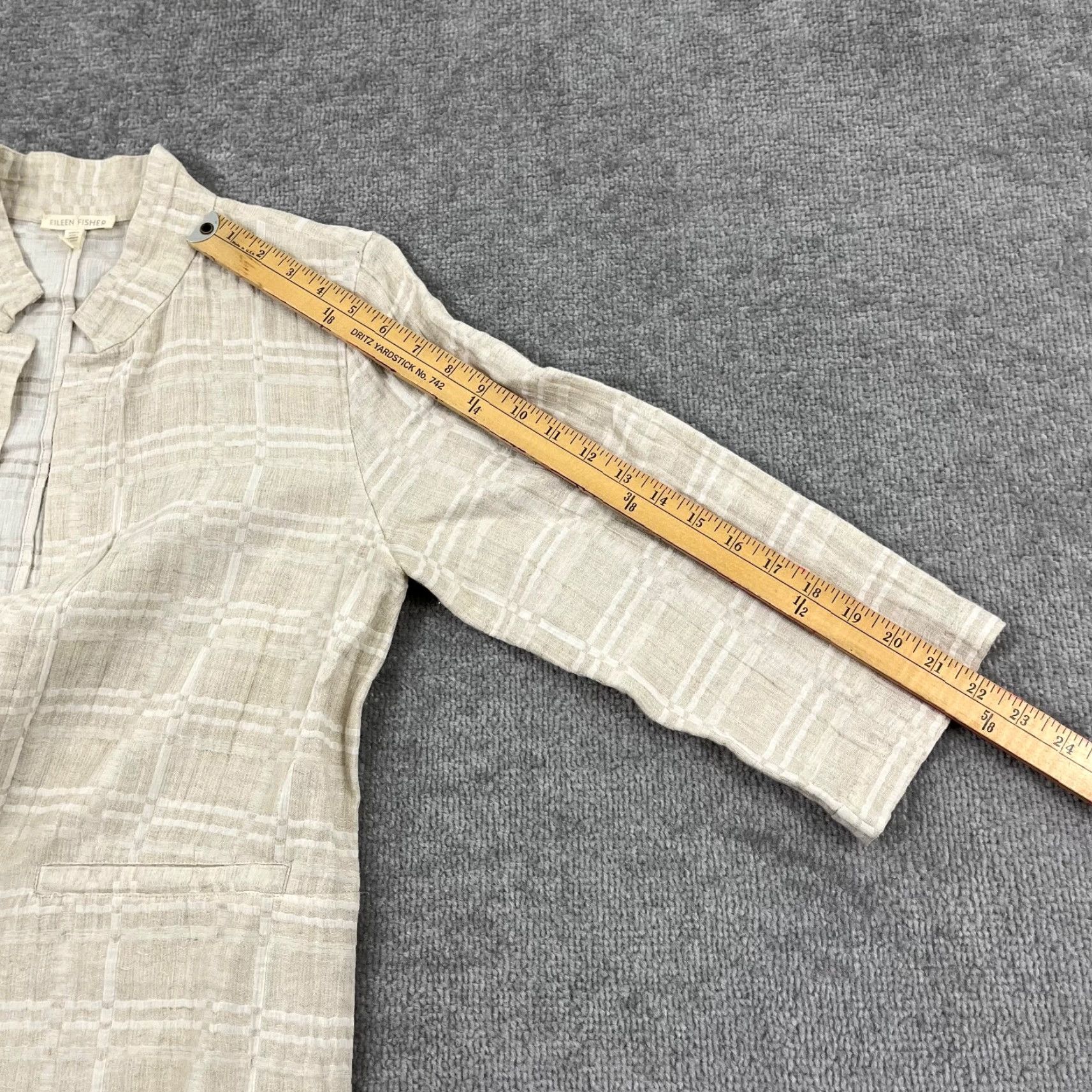 Eileen Fisher Eileen Fisher Blazer Jacket Womens Small Beige Organic Linen Cotton Open Front Size S / US 4 / IT 40 - 6 Thumbnail