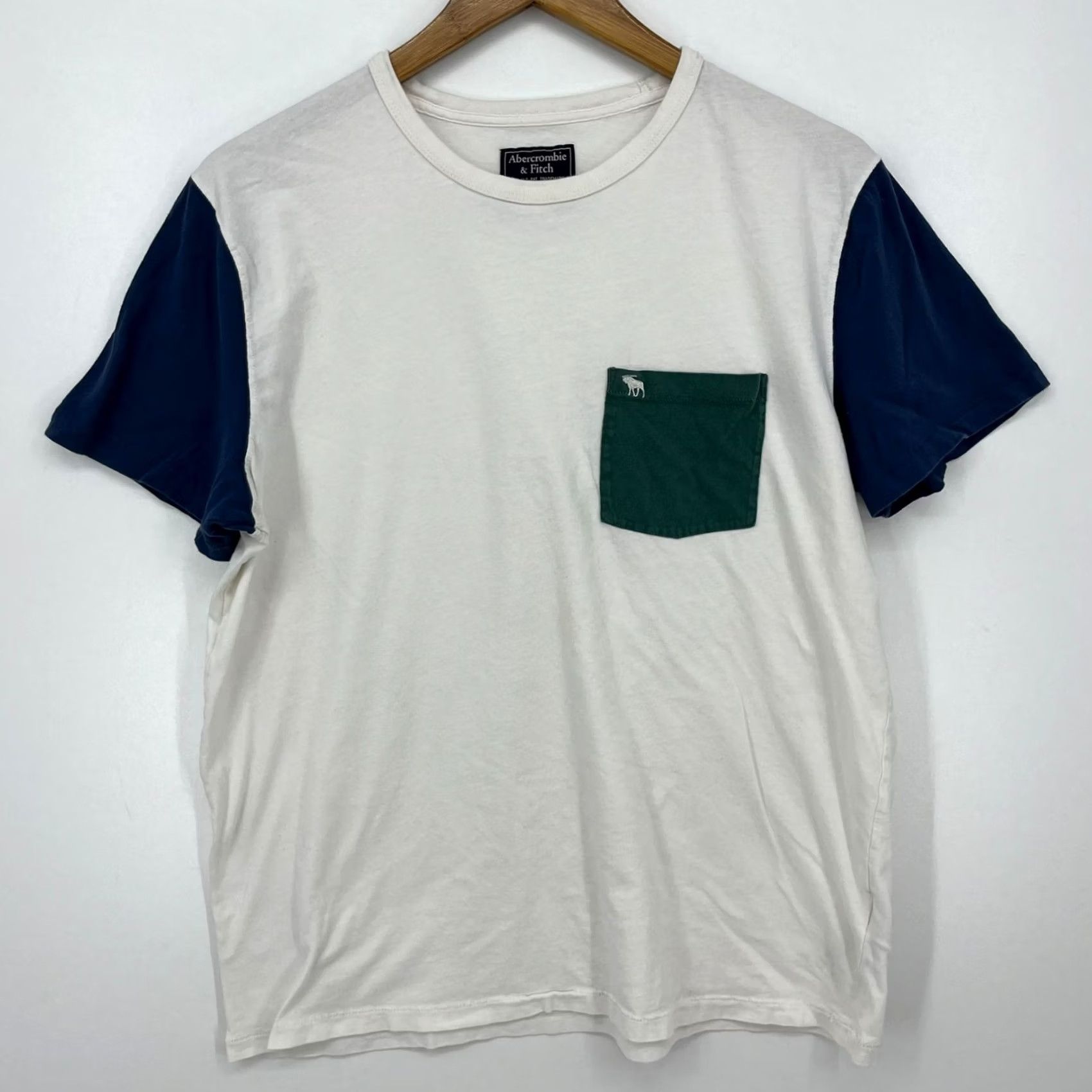 Abercrombie & Fitch Abercrombie & Fitch Pocket T-Shirt Men's L White Short Sleeve Crew Neck Cotton Size US L / EU 52-54 / 3 - 2 Thumbnail