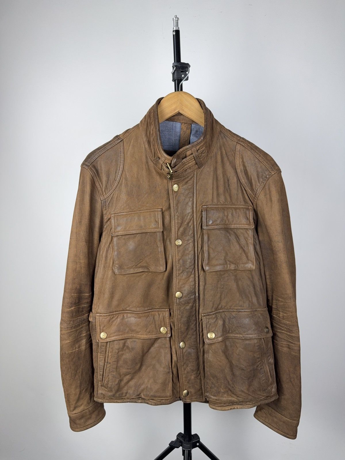 Massimo Dutti Vintage 90s Massimo Dutti Brown Leather Moto Western Jacket Size US L / EU 52-54 / 3 - 1 Thumbnail