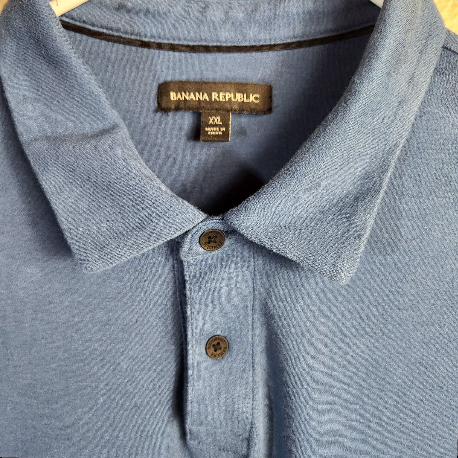 Banana Republic Banana Republic Mens Polo Blue LK Luxury-Touch SS #1588968 Medium Blue XL? 2XL? Size US XXL / EU 58 / 5 - 3 Thumbnail
