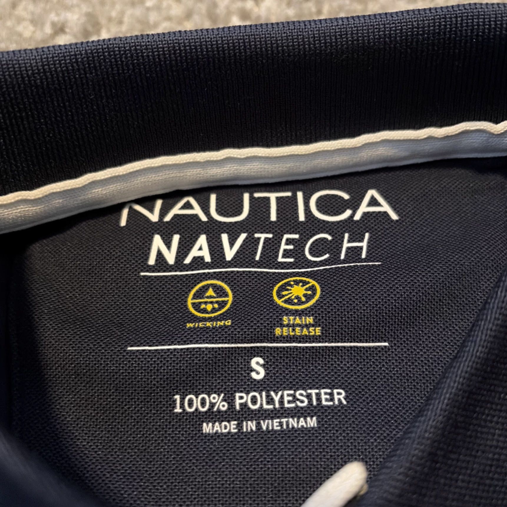 Nautica Nautica NavTech Color Block Polo Collared Shirt Adult Small White Black Blue Colorblock Mens Polo S Size US S / EU 44-46 / 1 - 5 Thumbnail