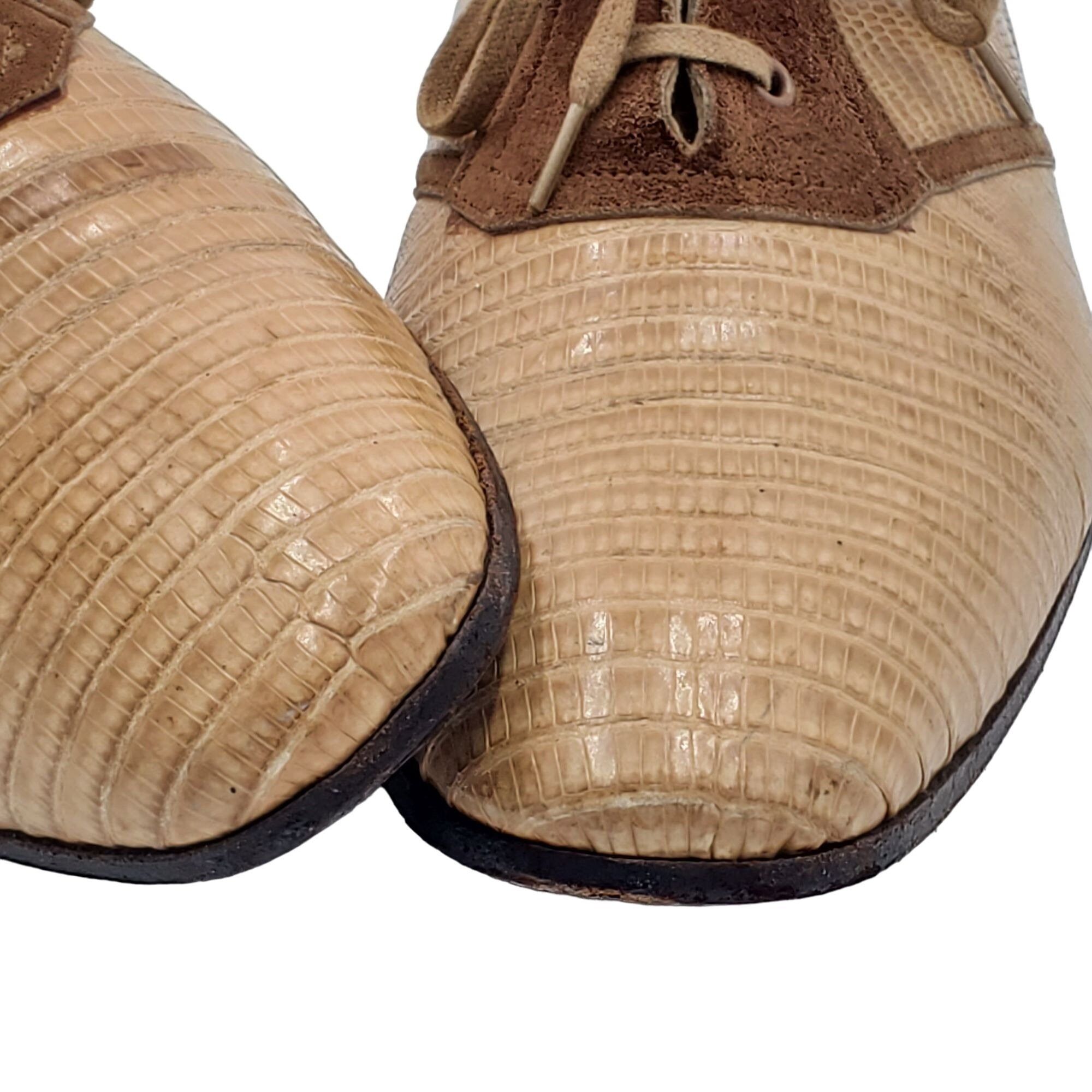 Mauri Vintage Mauri Italy Men 9 Exotic Teju Lizard Beige Tan Brown Size US 9 / EU 42 - 1 Thumbnail
