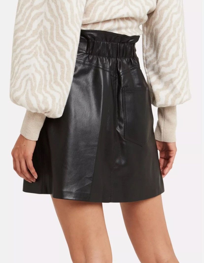 Nanushka Women's NANUSHKA Meda Belted Chai Vegan Leather Mini Skirt M Size 28" / US 6 / IT 42 - 2 Thumbnail