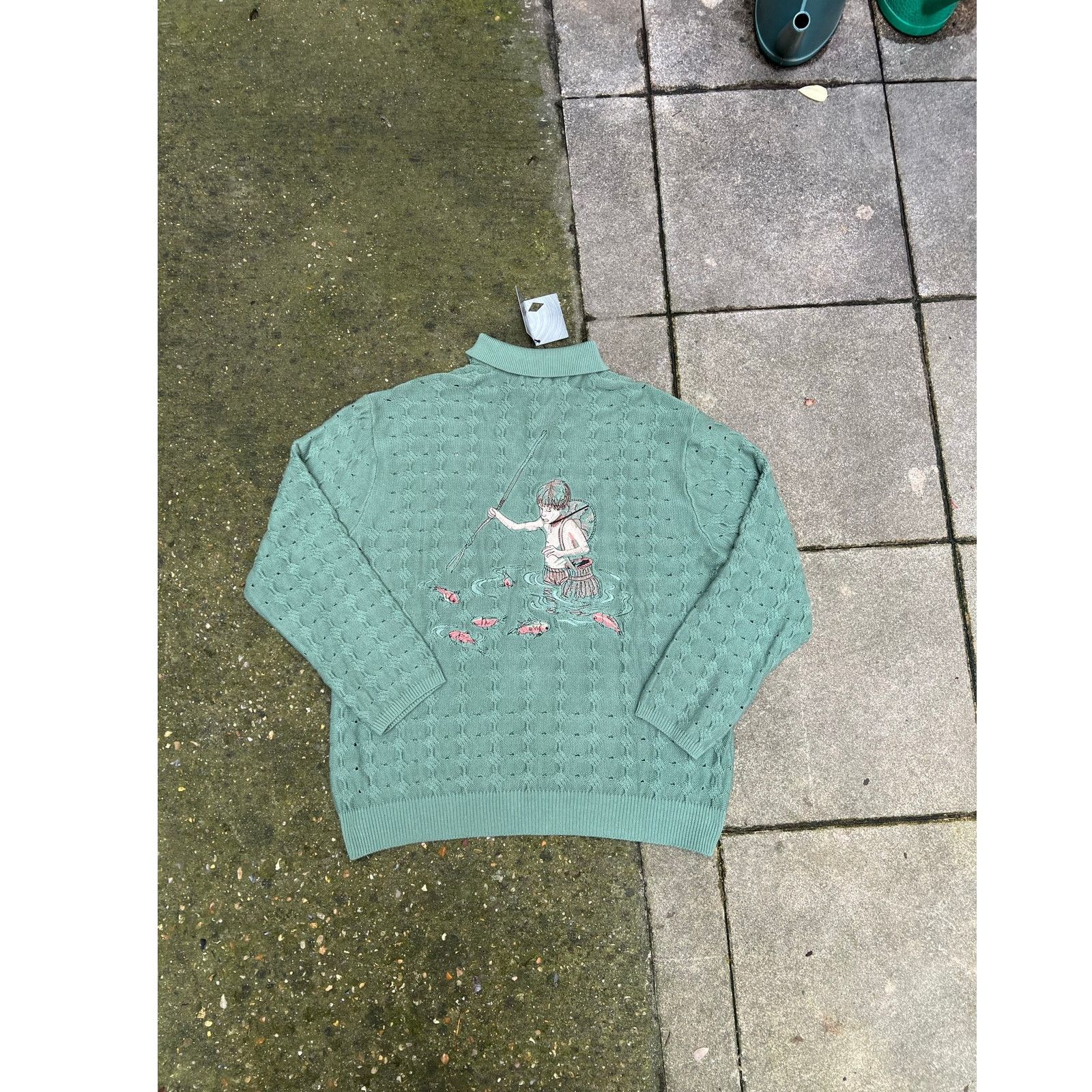 “Cherry Blossom” Waffle Knit Sweater Derschutze