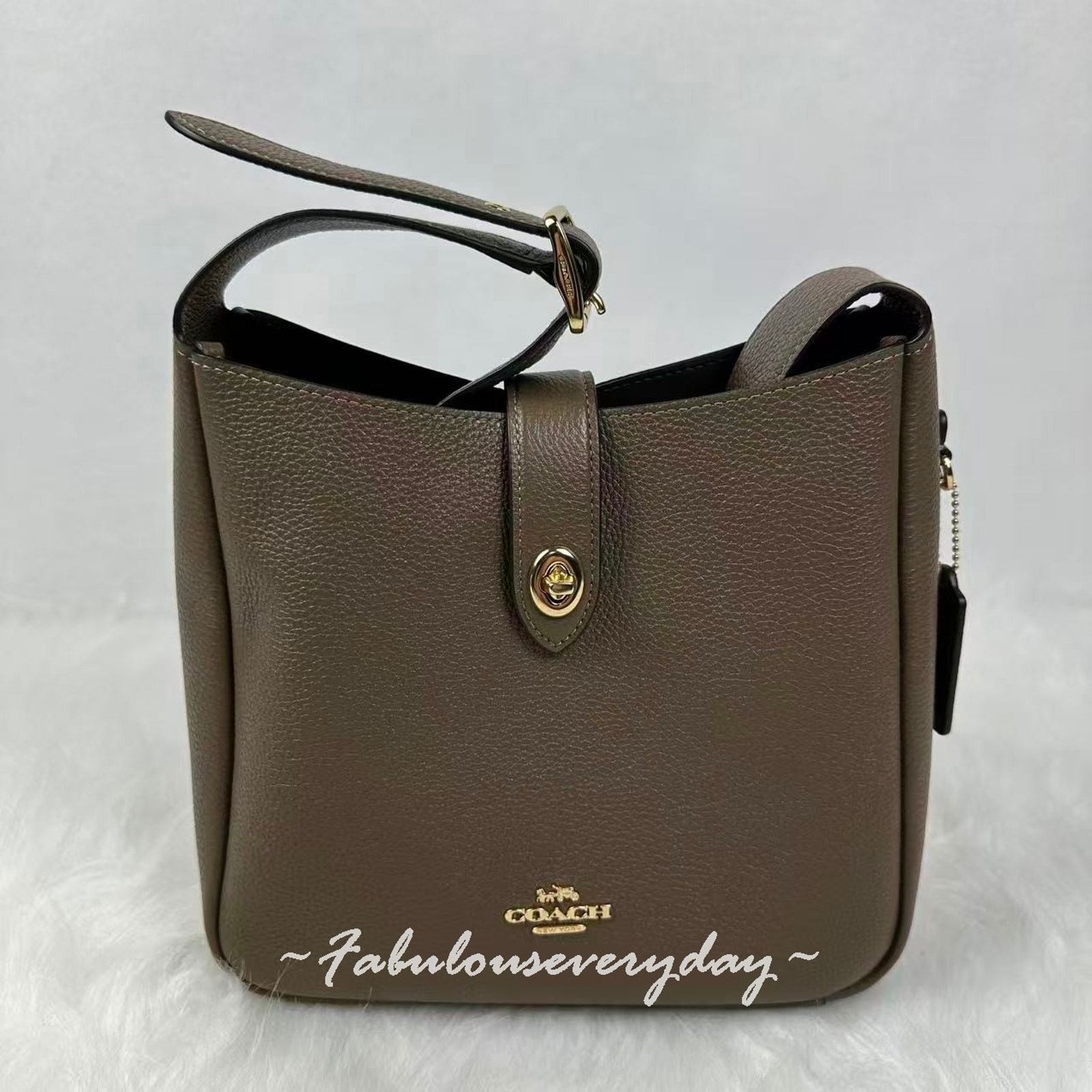 Coach Coach Hadley Convertible Crossbody Bag Leather/Dark Stone Size ONE SIZE - 1 Thumbnail