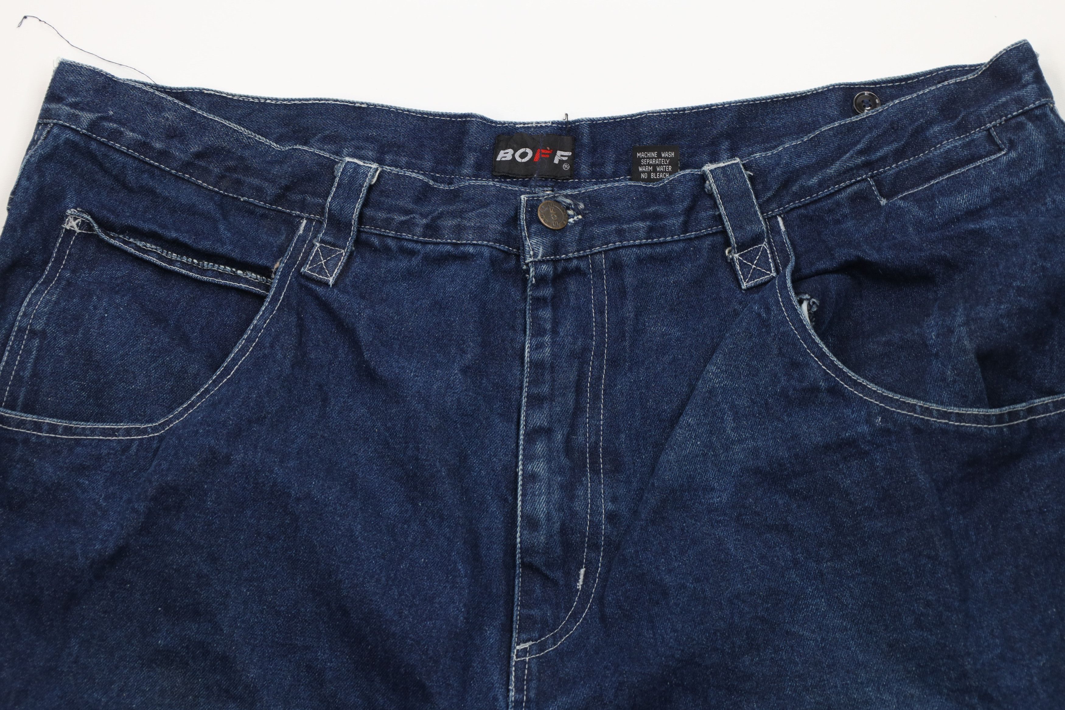 Vintage Vintage 90s Y2K Streetwear Baggy Fit Denim Cargo Shorts Blue Size US 42 / EU 58 - 2 Thumbnail