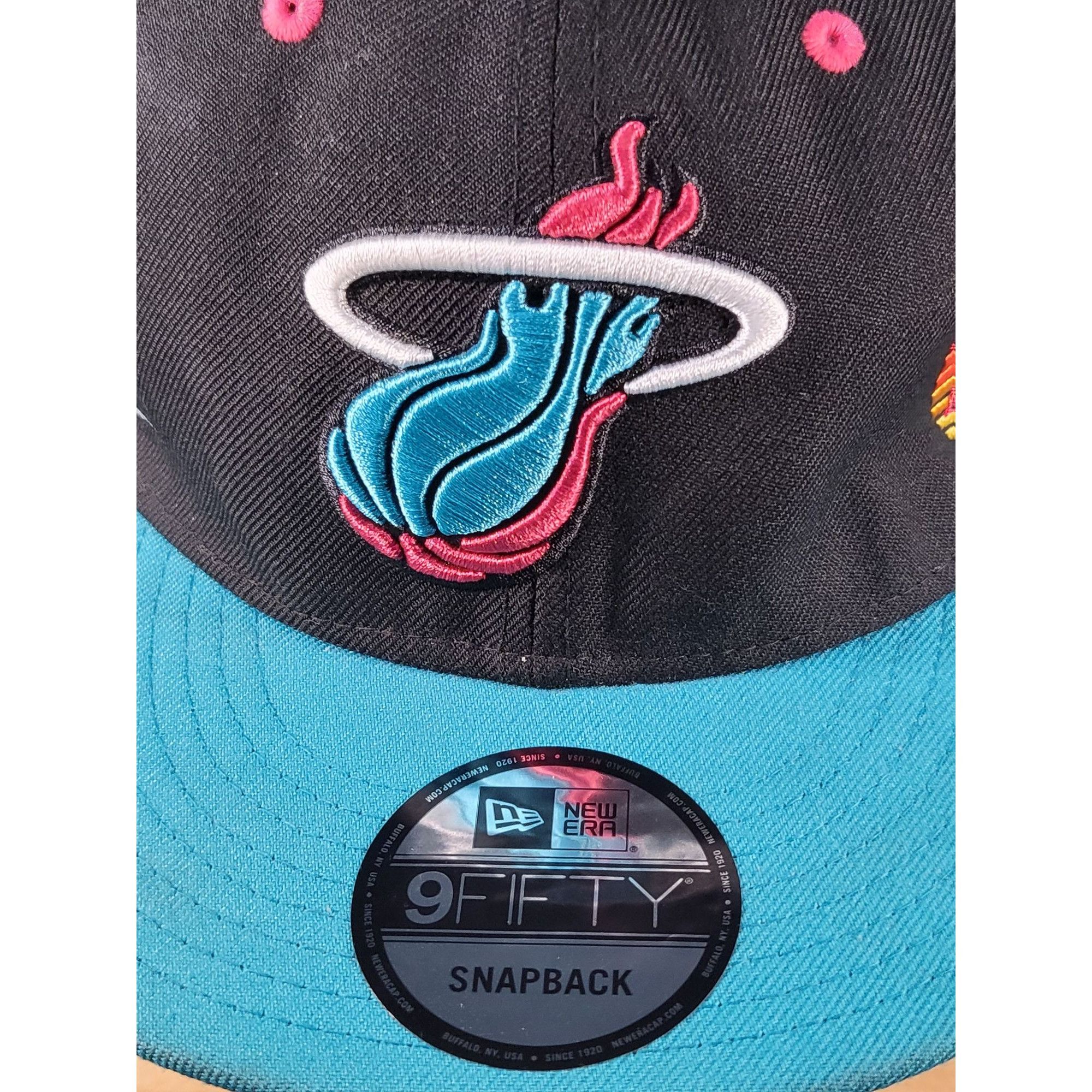 New Era Miami Heat NBA Snapback Hat New Era 9Fifty Graphic Print Bas Size ONE SIZE - 2 Thumbnail