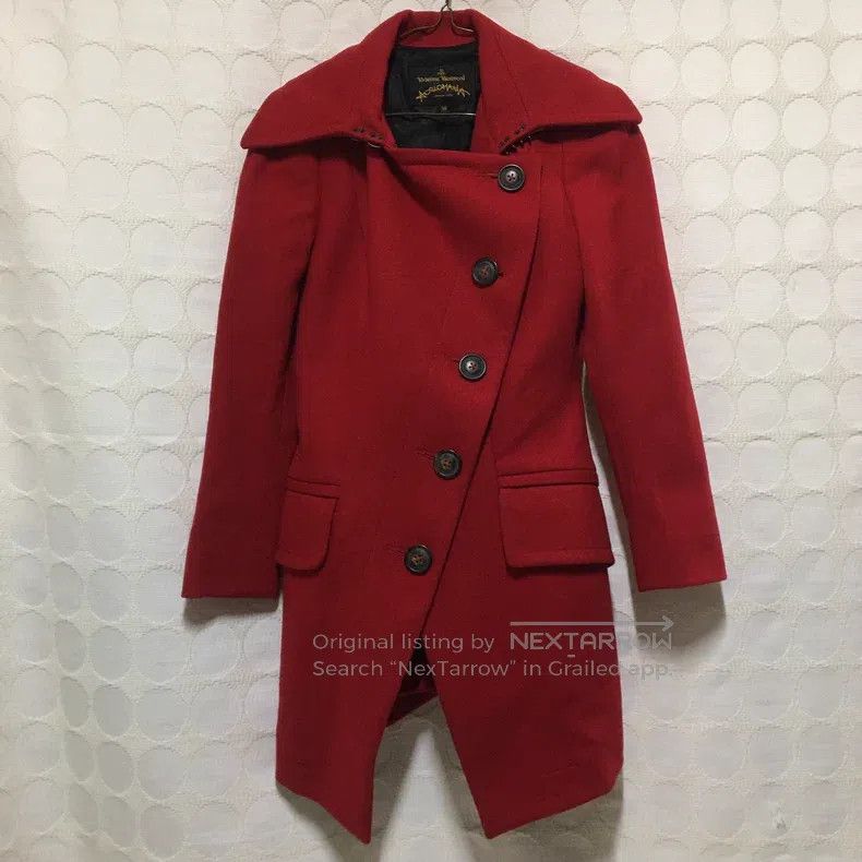 Vivienne Westwood Vivienne Westwood Red wool high collar coat Size XS / US 0-2 / IT 36-38 - 3 Thumbnail