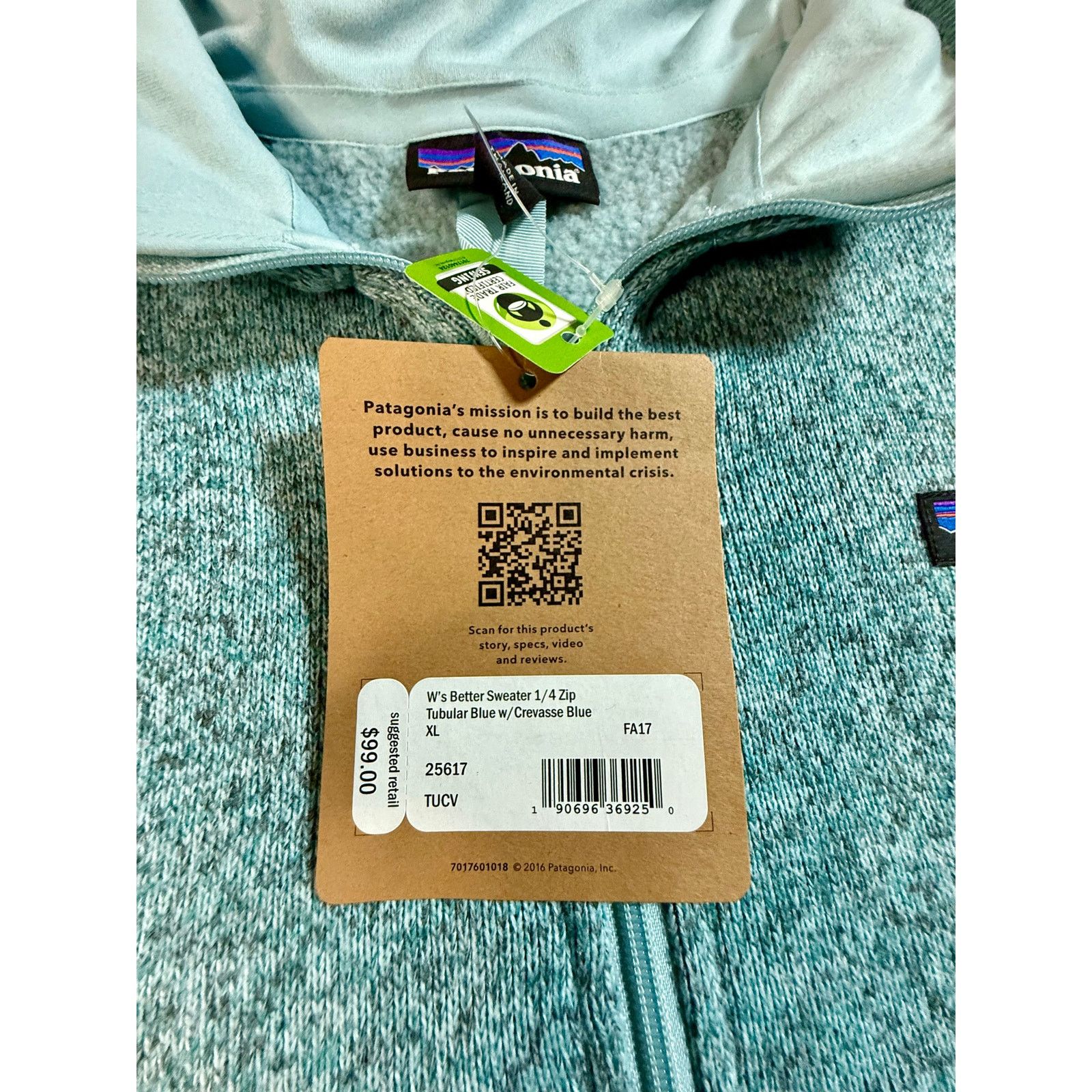 Patagonia Discontinued Patagonia Better Sweater 1/4-Zip Pullover NWT Size XL / US 12-14 / IT 48-50 - 7 Thumbnail