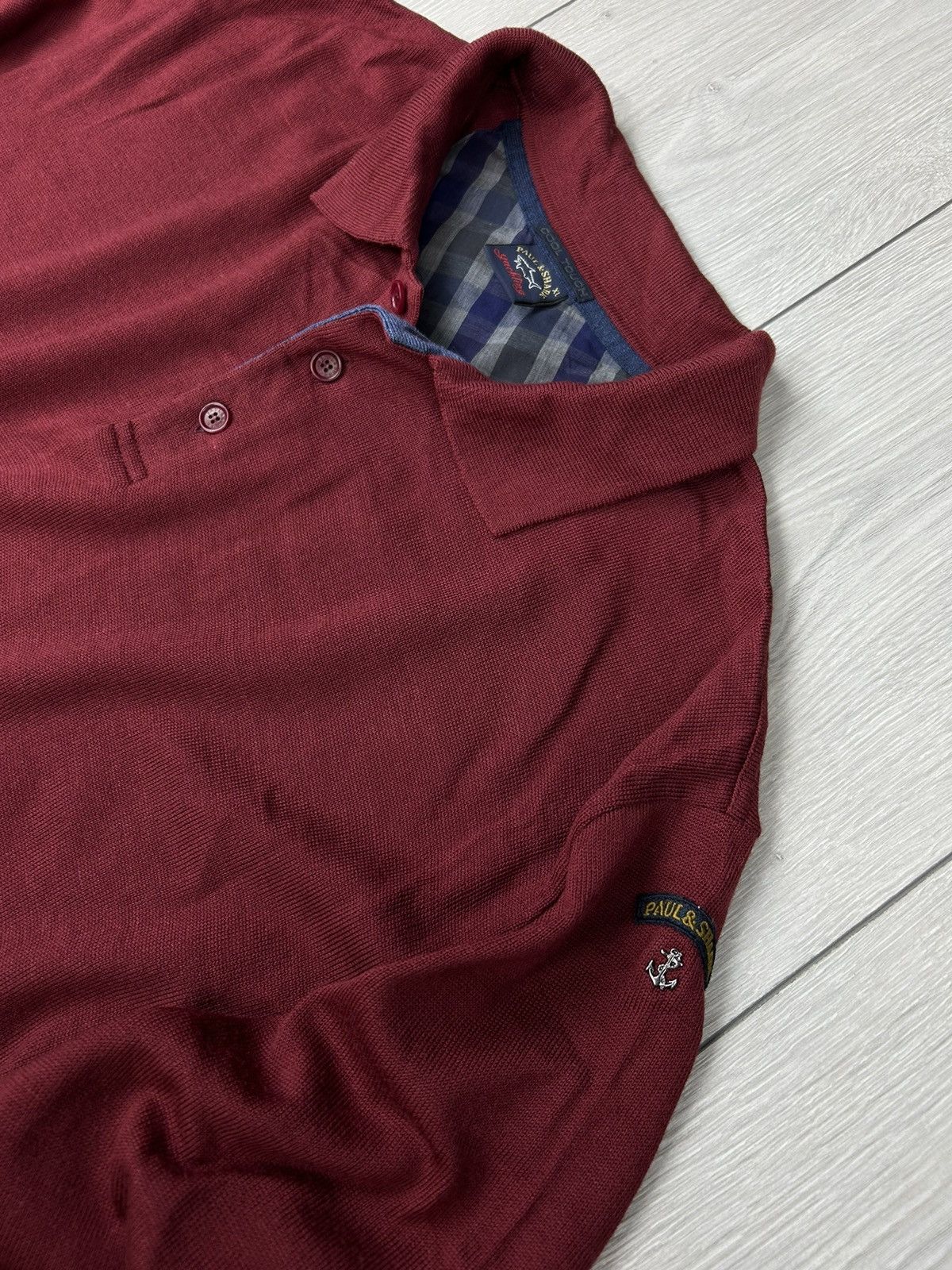 Paul & Shark × Vintage Paul & Shark Vintage Wool Burgundy Polo Long Sleeve Size XL Size US XL / EU 56 / 4 - 5 Thumbnail