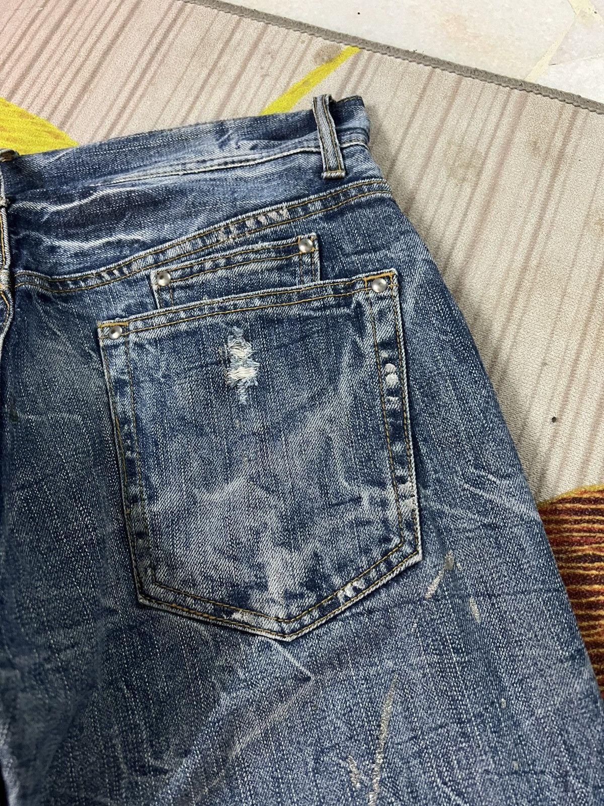 Japanese Brand 💥Flare💥Japanese Unbrand Distressed Jean Size US 31 - 17 Thumbnail