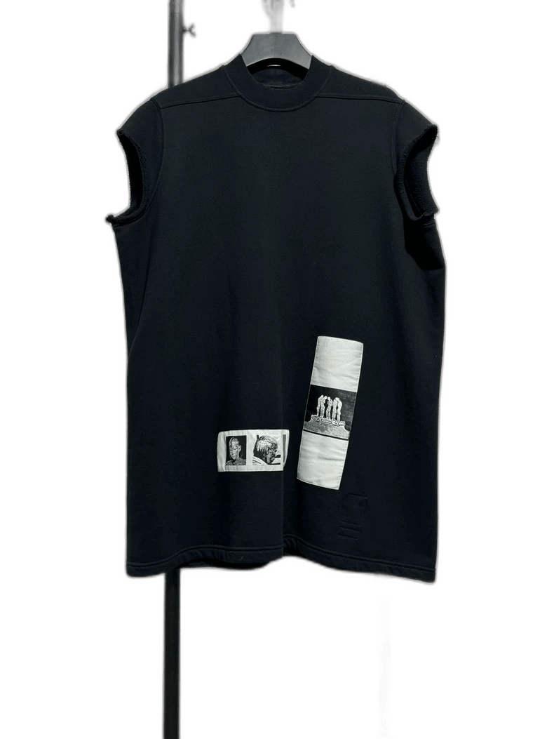 rick owens ro sleeveless patch vest