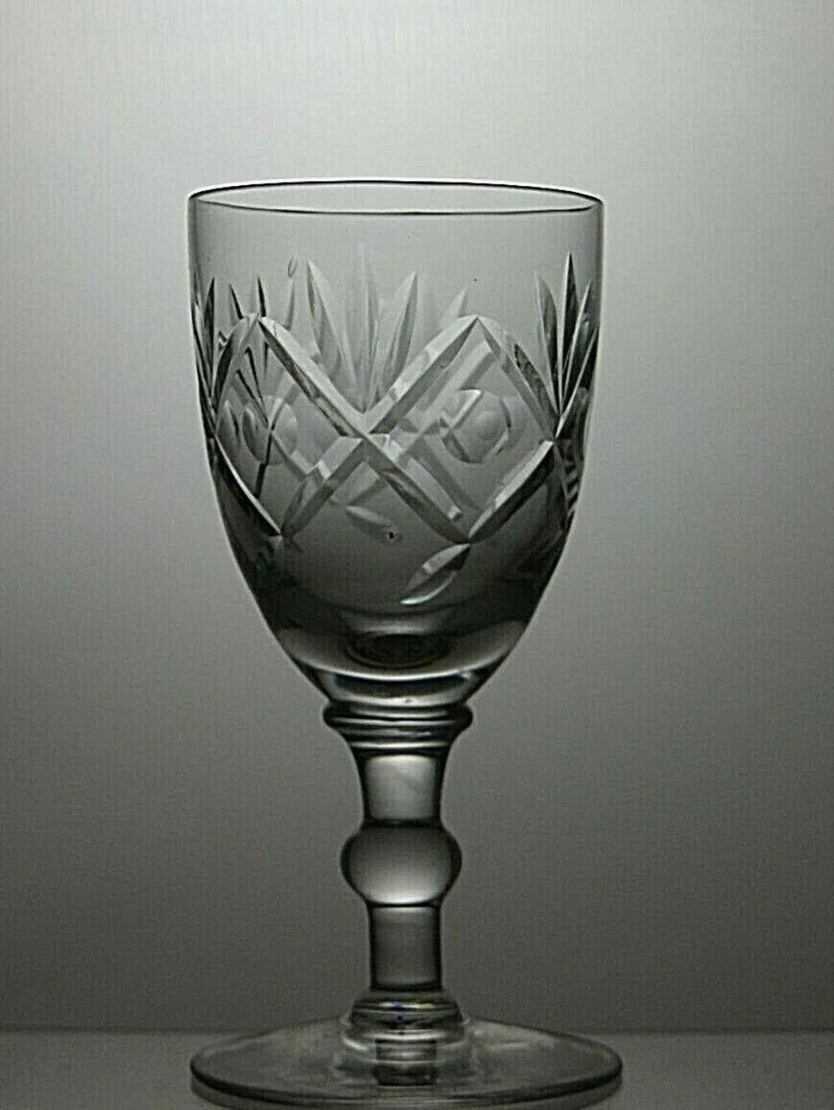 The Unbranded Brand Lead Crystal Cut Glass Set Of 5 Sherry Glasses 4 1/3" Size ONE SIZE - 6 Thumbnail
