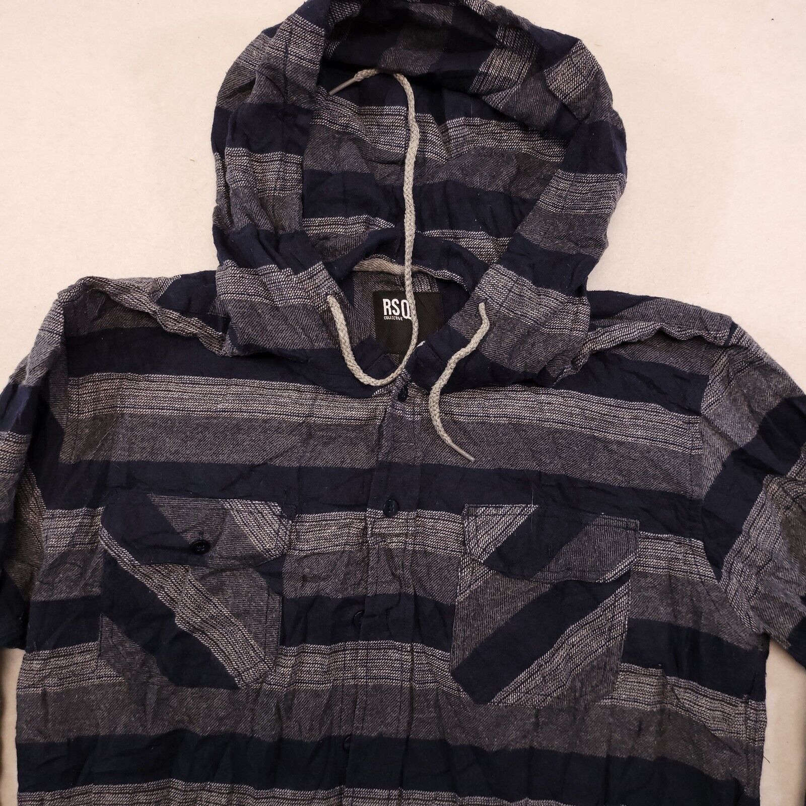 Rsq RSQ Casual Button Up Hoodie Mens Size Large L Blue Striped Size US L / EU 52-54 / 3 - 1 Thumbnail